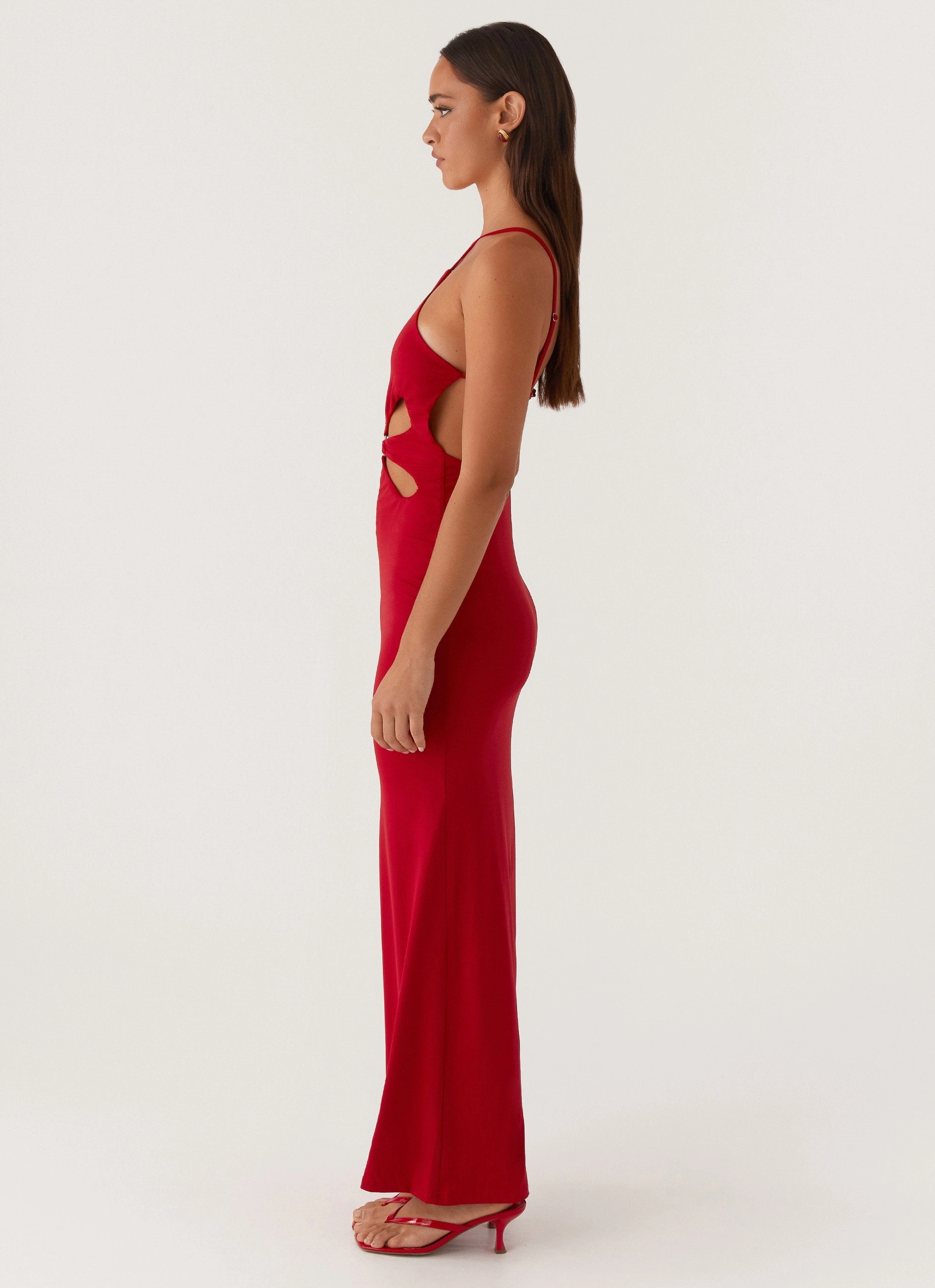 Grow Together Maxi Dress - Red Draped Fabric All Fit Style