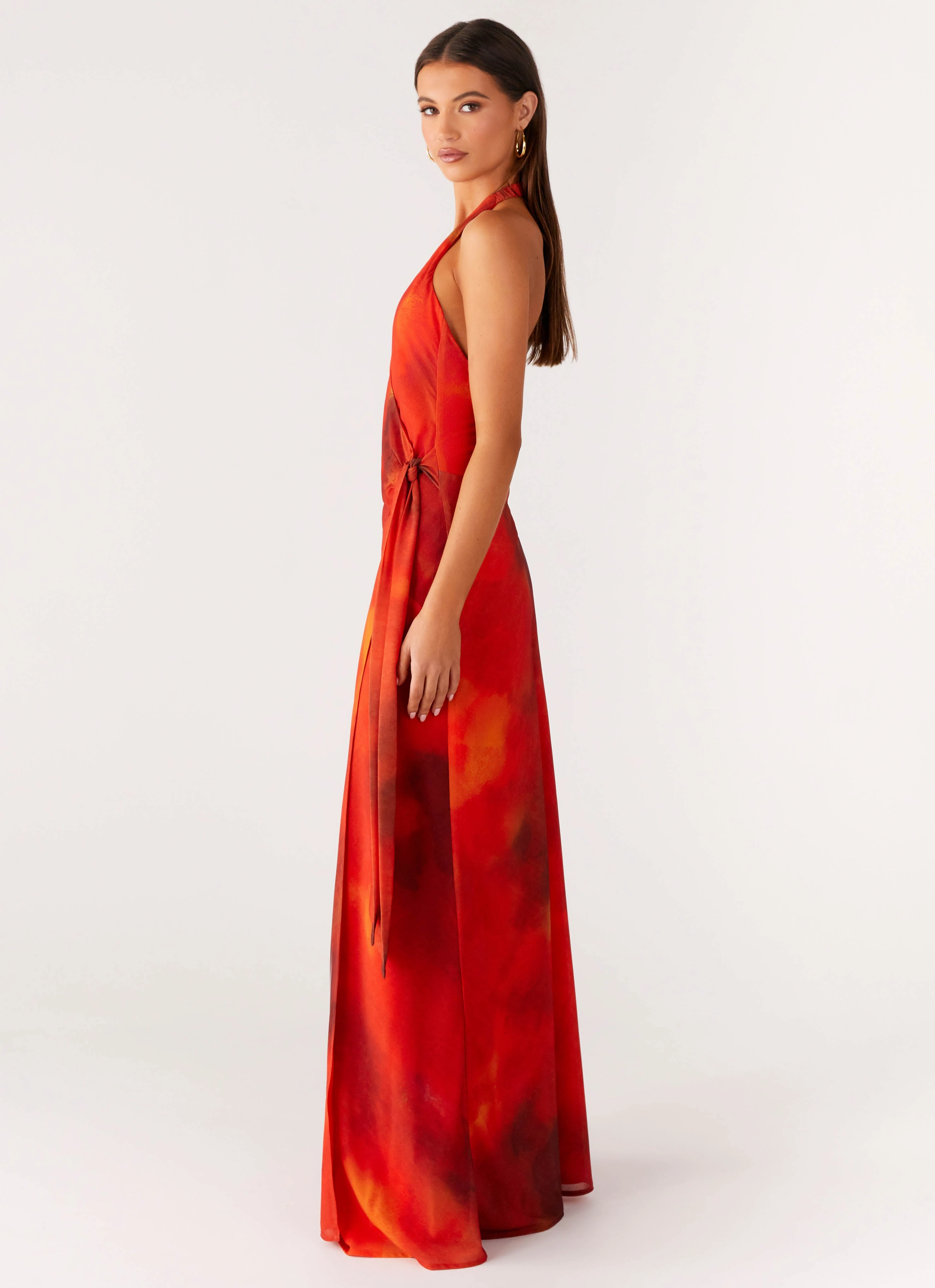 So Chic Maxi Dress - Scarlet Blur Flared shape Minimalist-Style