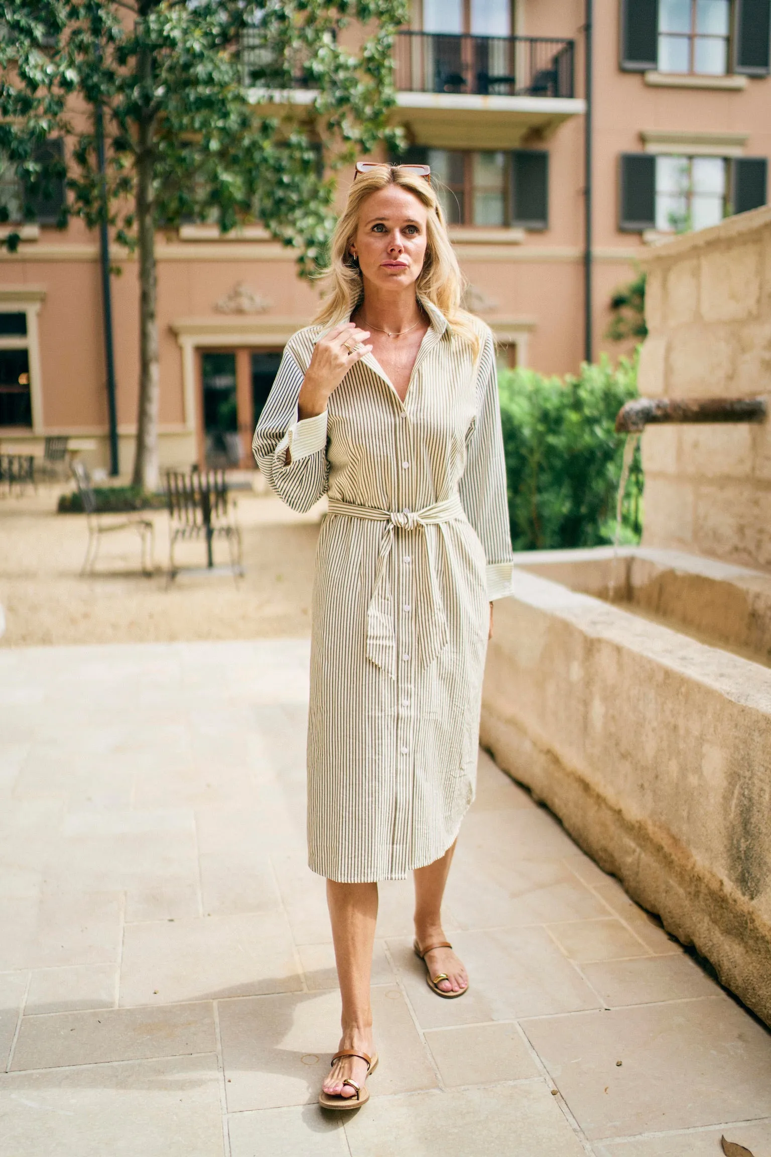 MASON'S DAUGHTER | Sutton Shirtdress, Multi Stripe Functional Layer Smart Casual