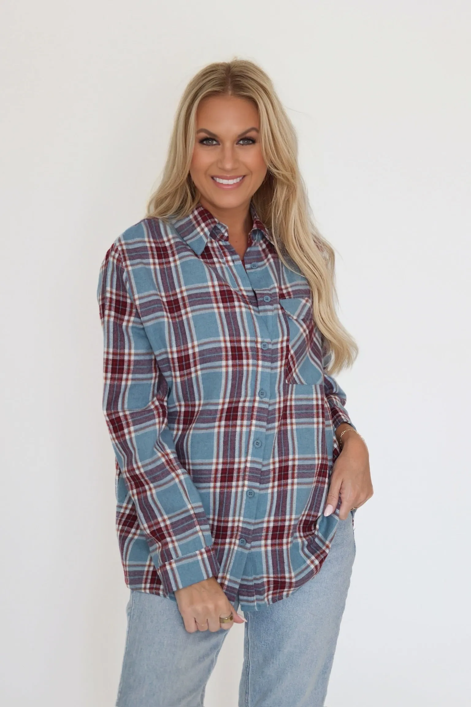 Street Style Flannel Cure Top
