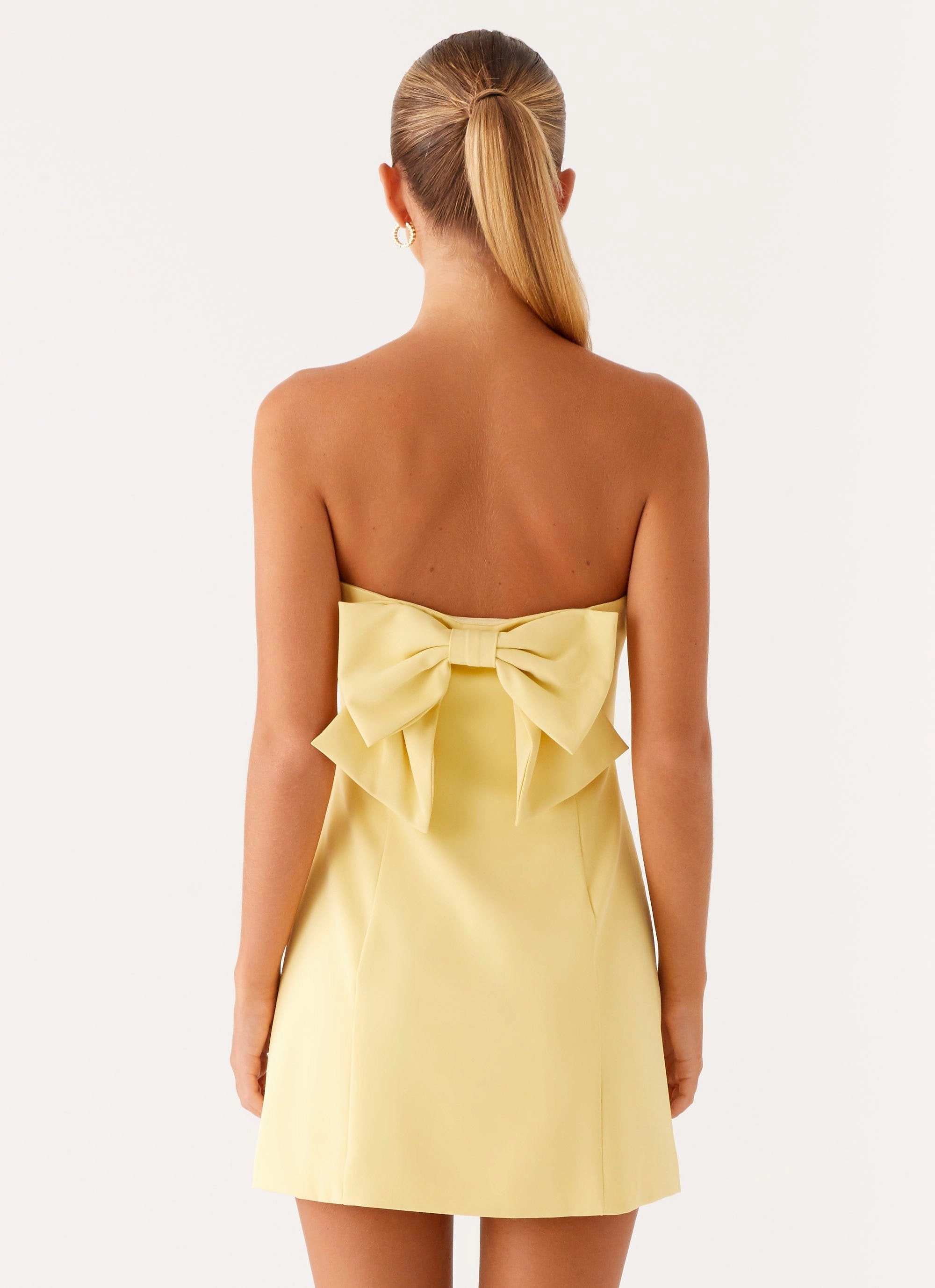 Honey Bow Mini Dress - Yellow Versatile Style