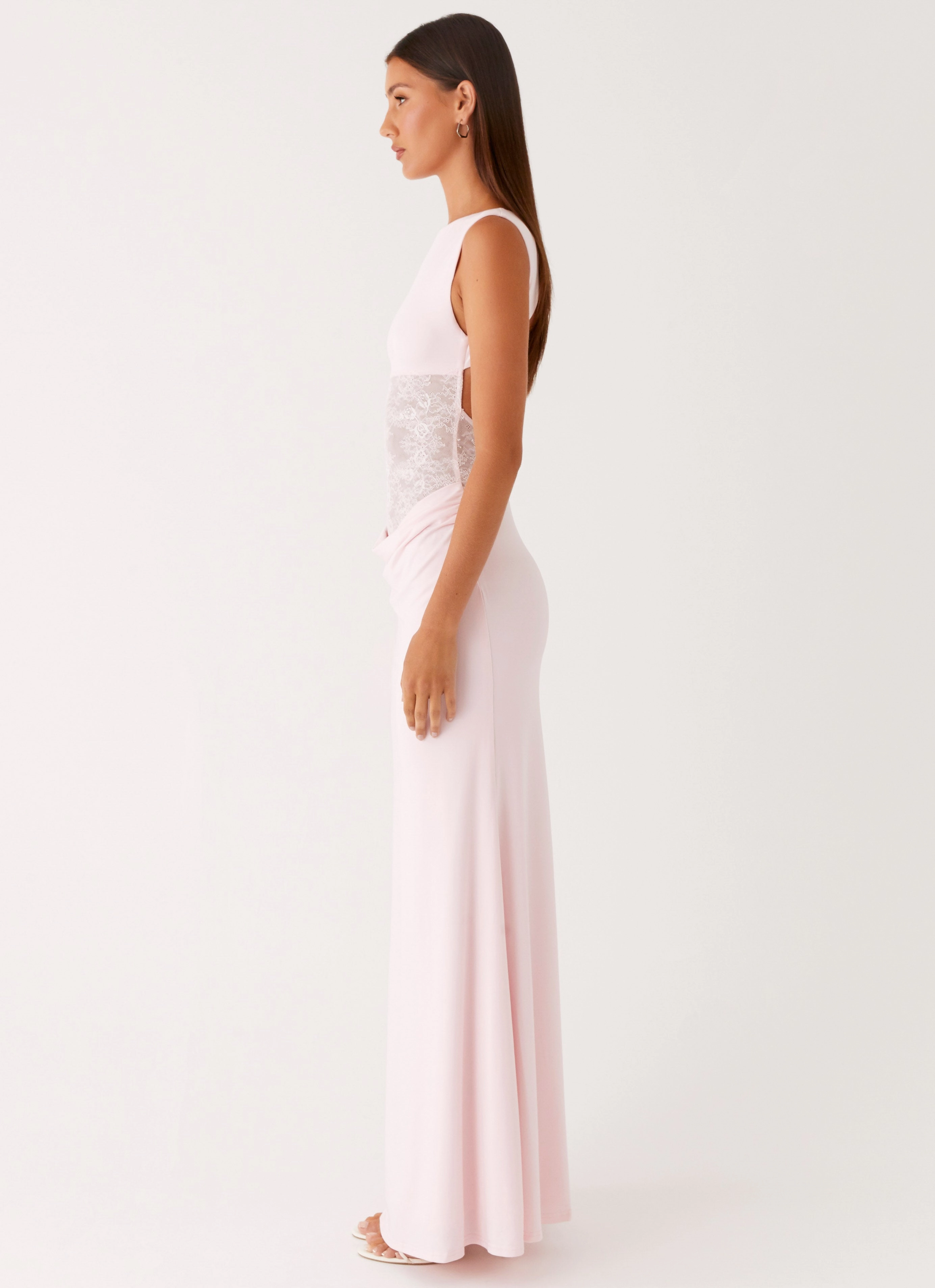 Love Tease Maxi Dress - Baby Pink Color-Blocked