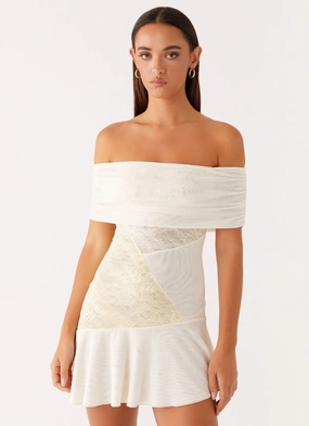 Ocean Road Mini Dress - Yellow Silk Shine