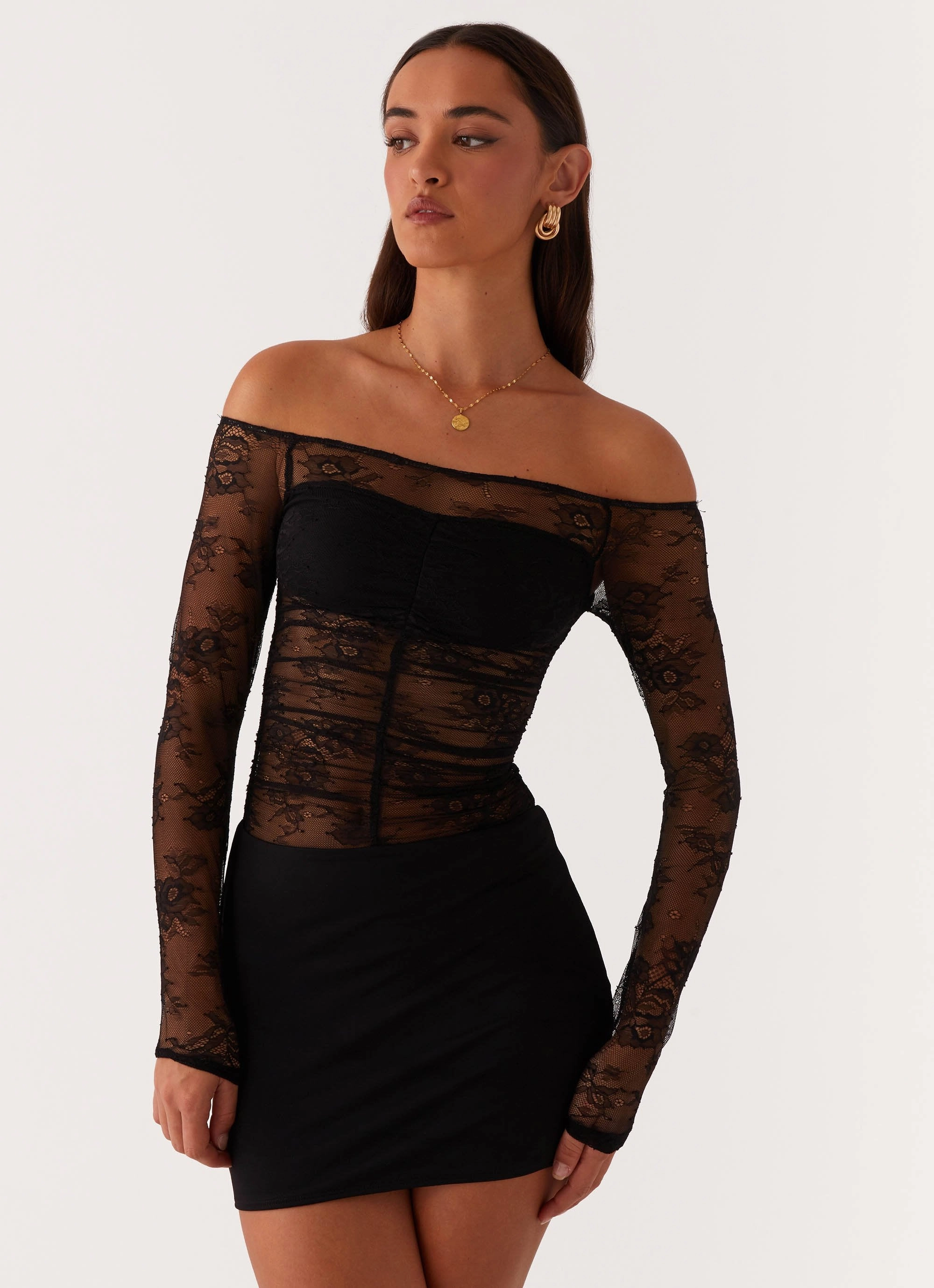 Collide Lace Mini Dress - Black Timeless Touch french chic