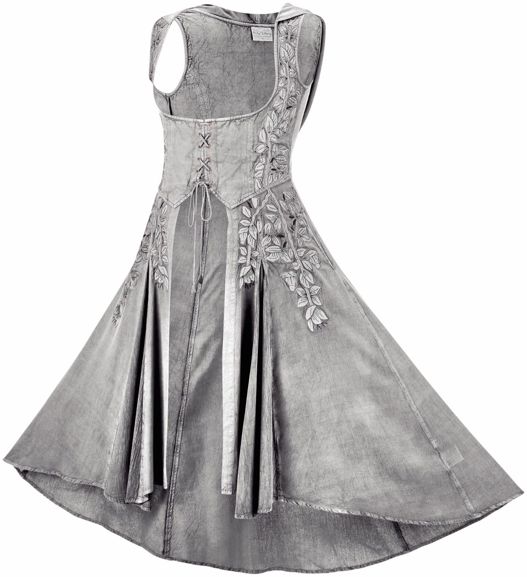 Tauriel Maxi Overdress Silver Embroidery Dropped-Waist Retro Mood