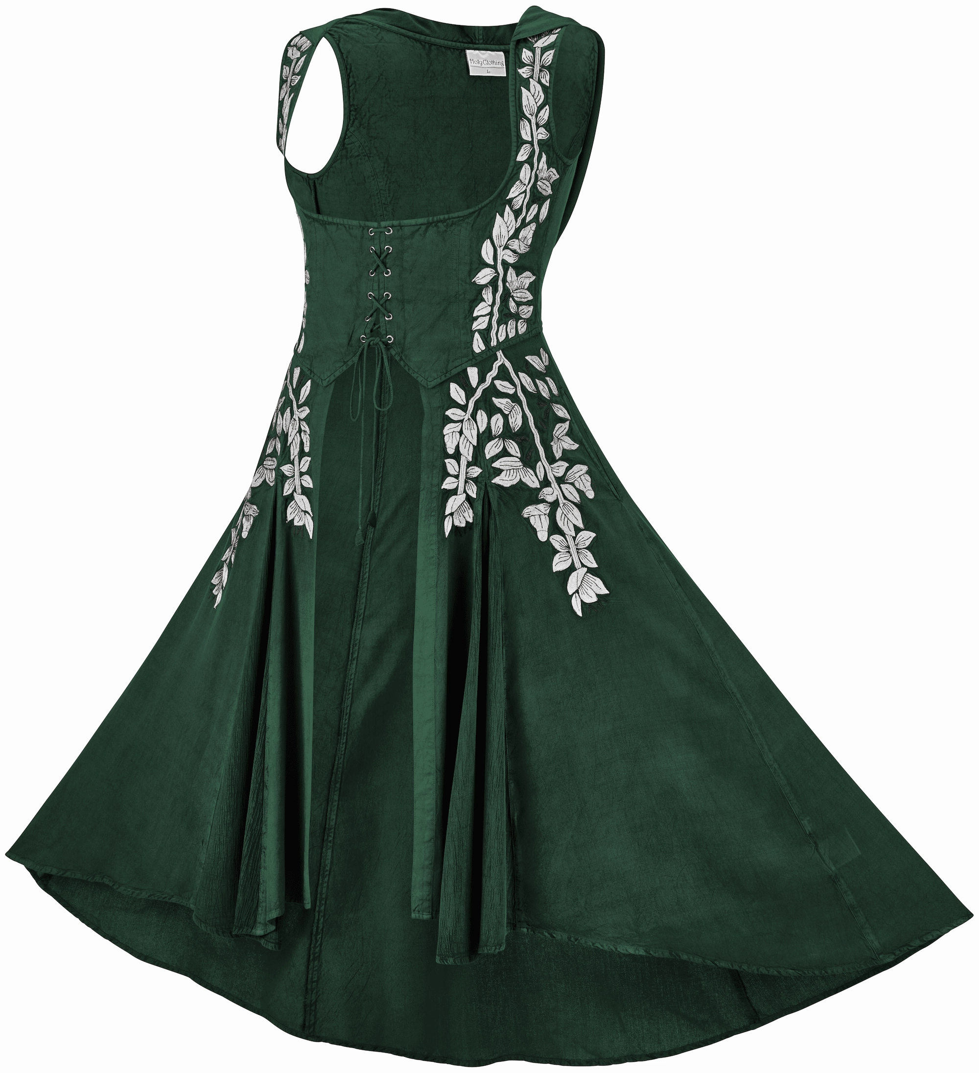 Vintage-Inspired Tauriel Maxi Overdress Silver Embroidery
