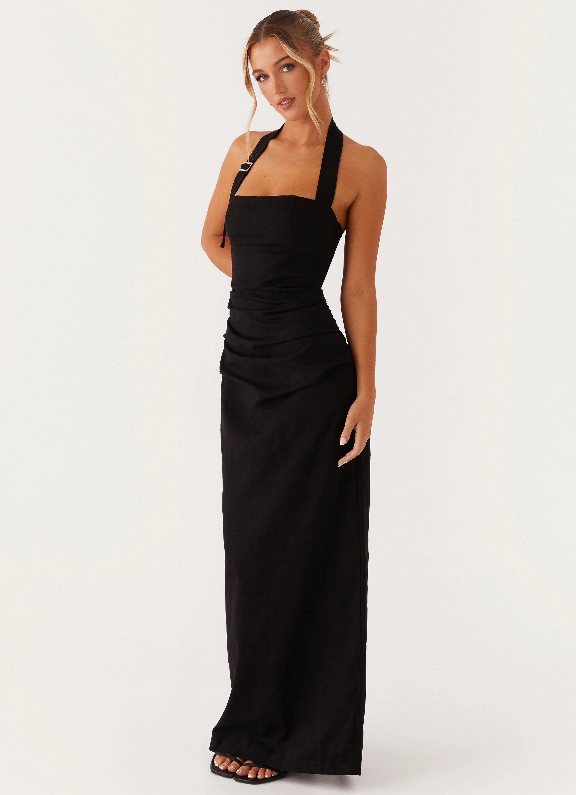Rumour Has it Maxi Dress - Black Form Fitting Romantic-Detail