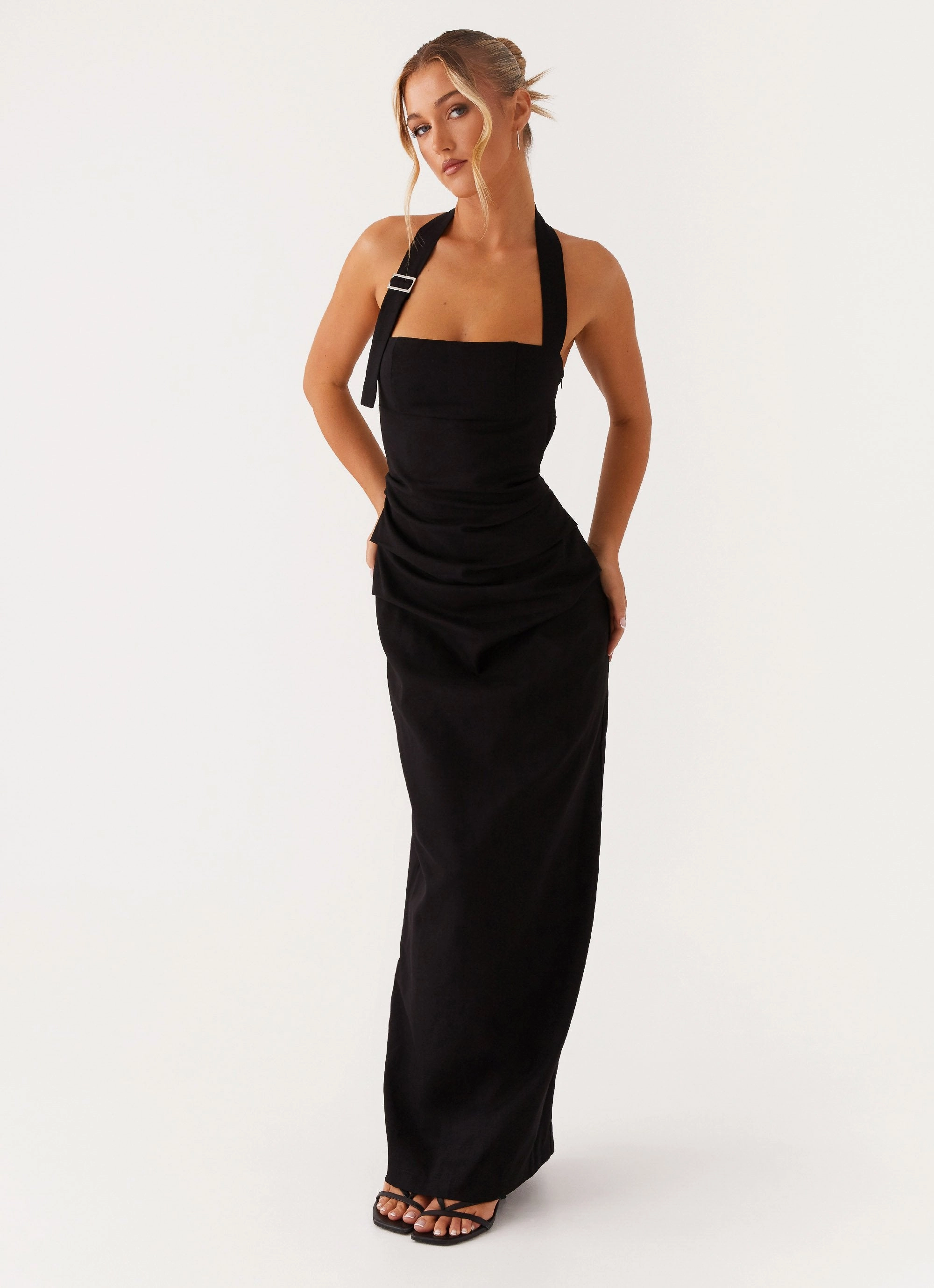 Rumour Has it Maxi Dress - Black Elegant Touch Fresh Texture