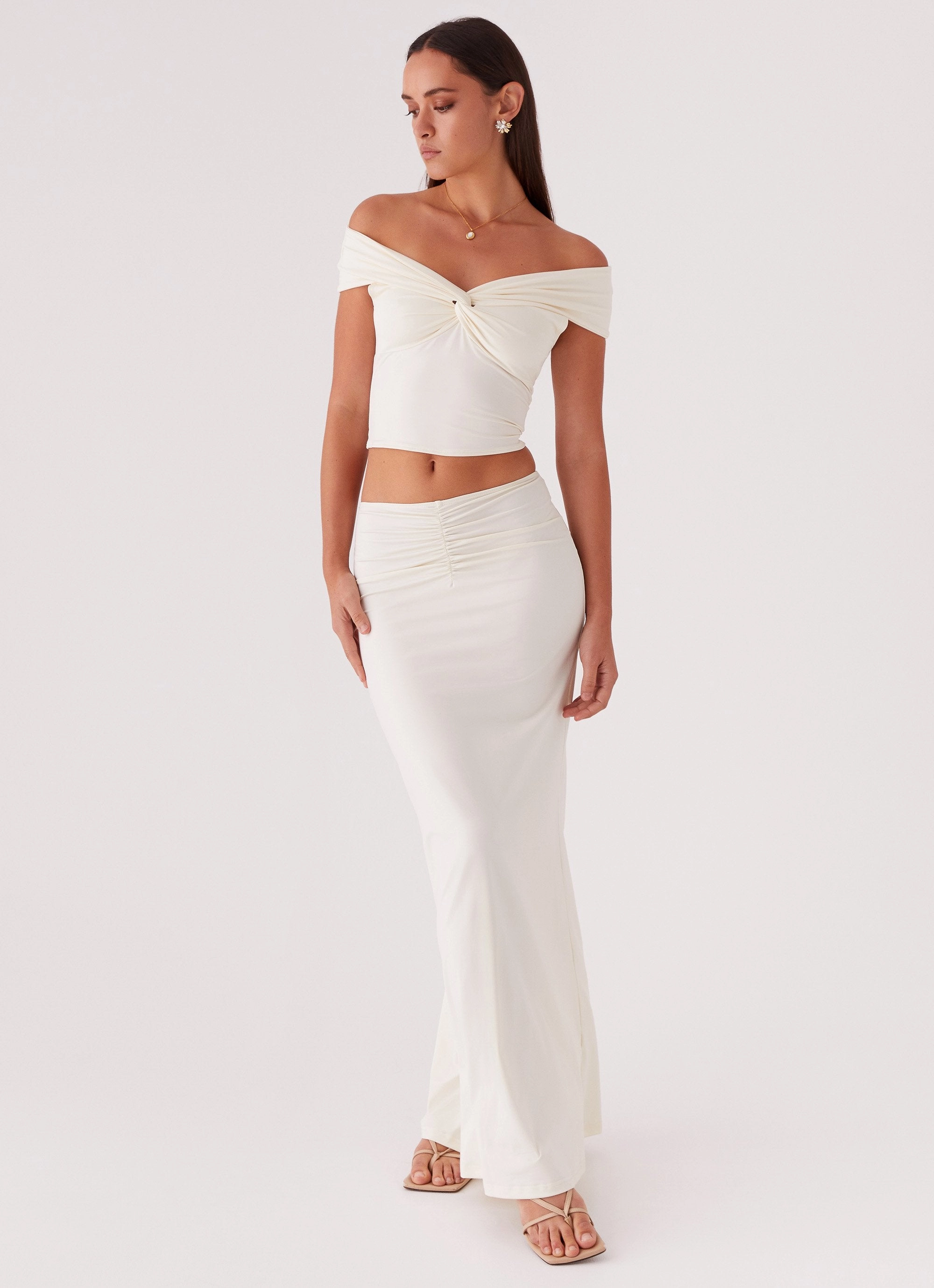Trixie Maxi Skirt - Ivory Material Innovation