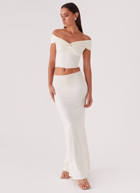 Trixie Maxi Skirt - Ivory Material Innovation