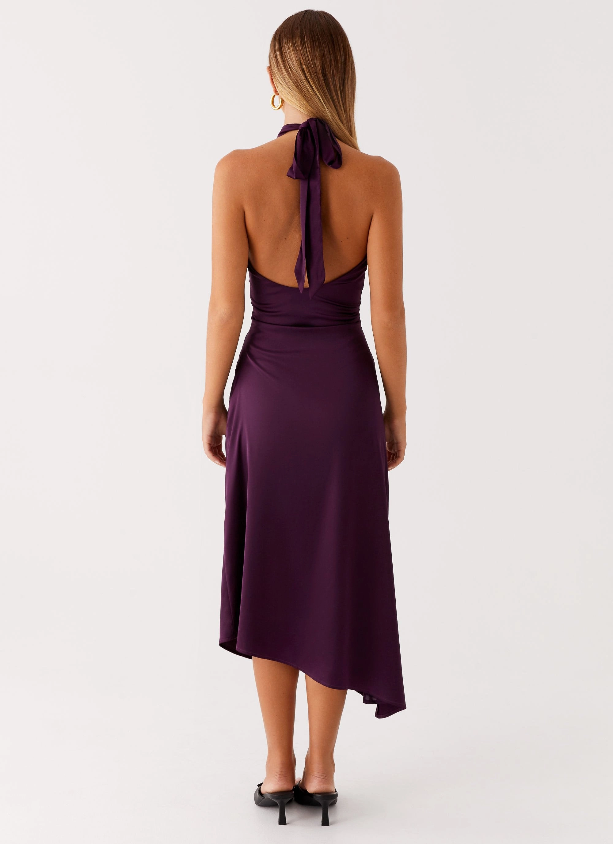 Casta Halterneck Midi Dress - Plum Bless Touch
