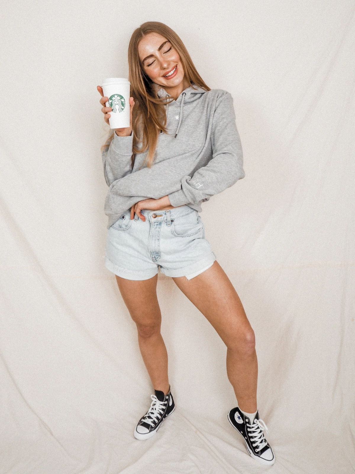 Brushed Interior Vintage Appeal Kris Personalised Grey Star Hoodie