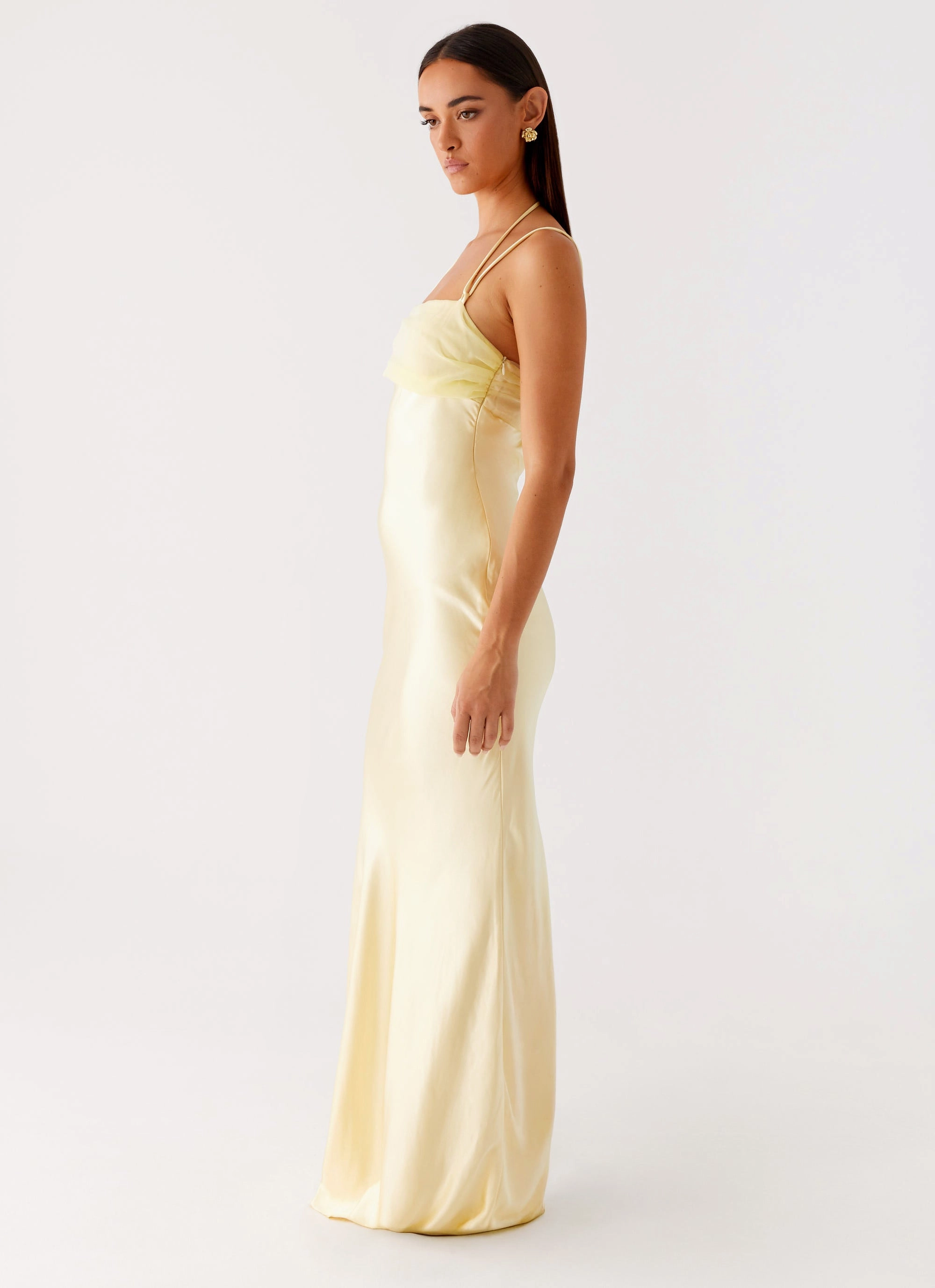 Belize Maxi Dress - Yellow Smart Casual Style Blend