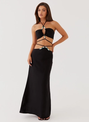 Neveah Beaded Maxi Skirt - Black Comfort Wear