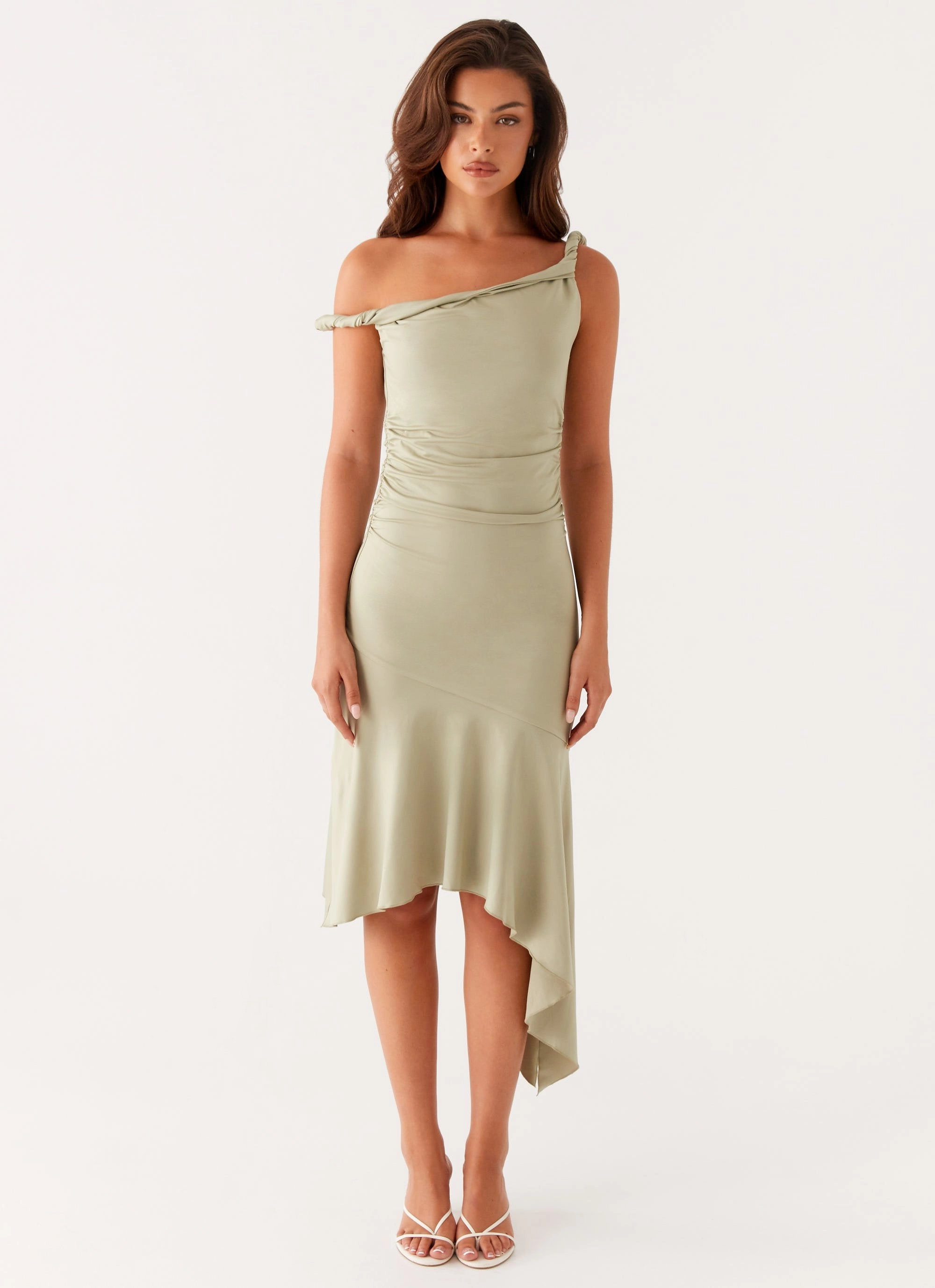 Huntah Midi Dress - Sage London Edge Beauty Feel