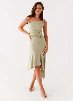 Timeless Trend Bold Style Huntah Midi Dress - Sage