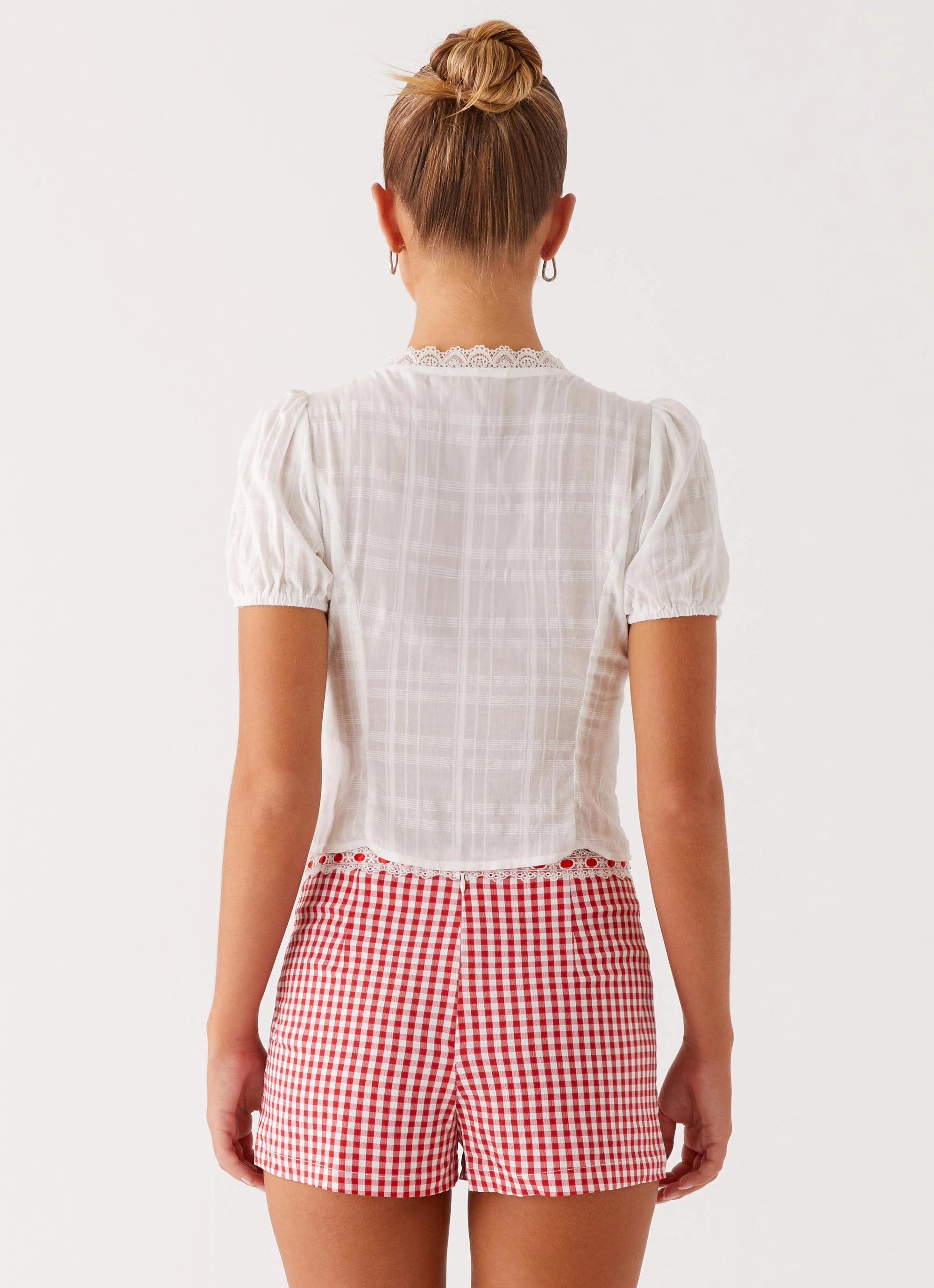 Devon Micro Shorts - Red Gingham Classic Choice