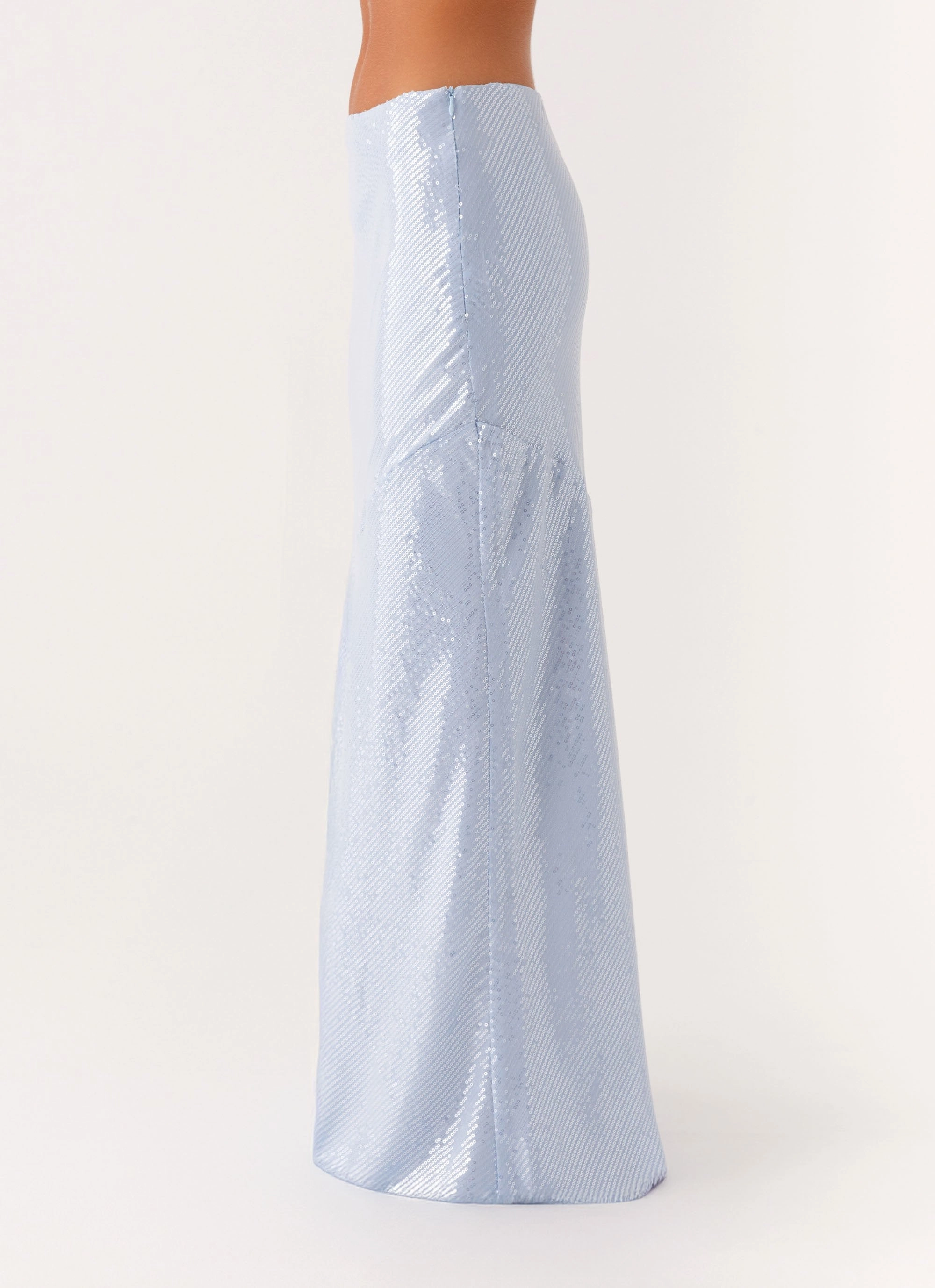 Algorithm Sequin Maxi Skirt - Blue Flexible Comfort Tie Dye Style