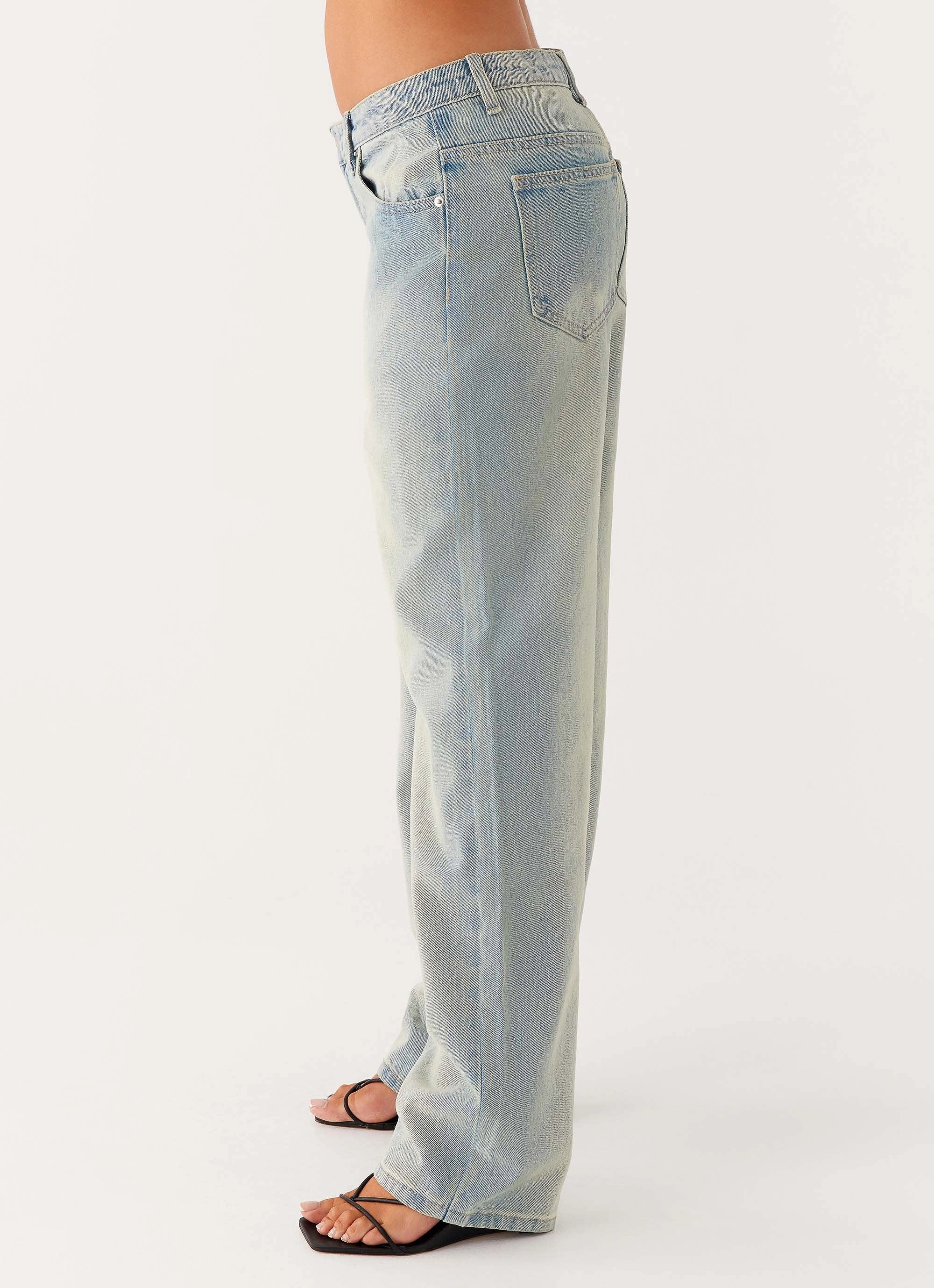 Wear Resistant Fabric Poppy Low Rise Jeans - Vintage Denim