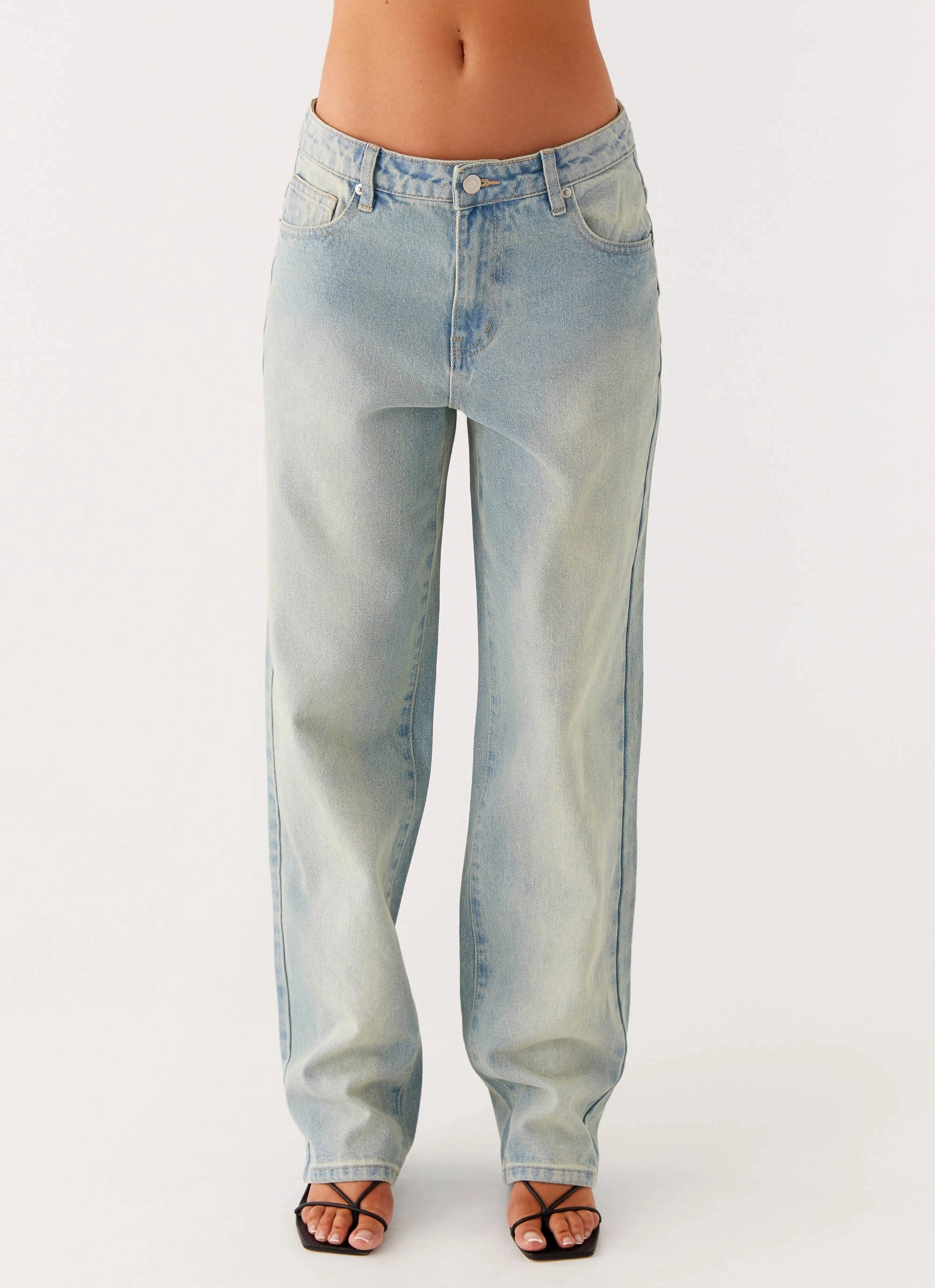 Non Iron Technology Poppy Low Rise Jeans - Vintage Denim