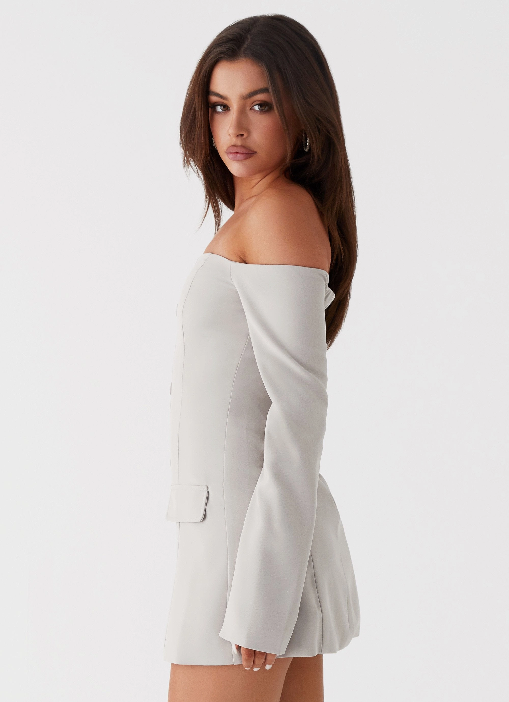 Body Confidence Timeless Wear Dominique Blazer Mini Dress - Grey