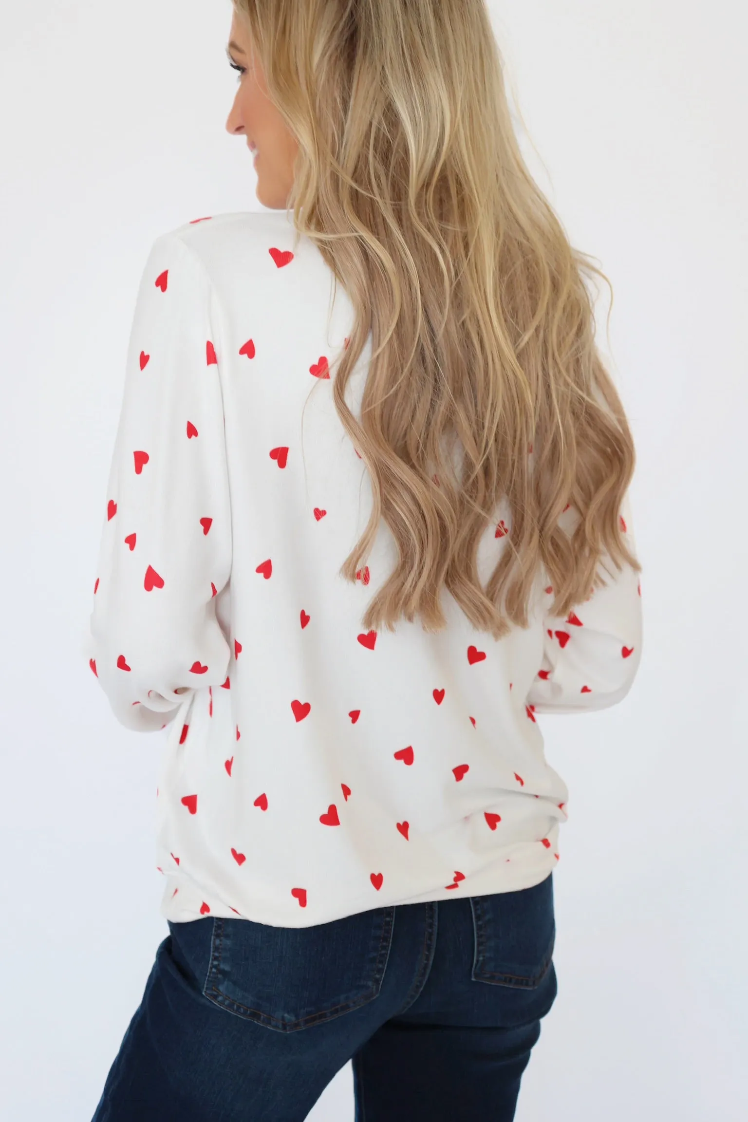 Classic Heart Long Sleeve Top (FINAL SALE) RibbedCuff Hydrophobic Threadwork