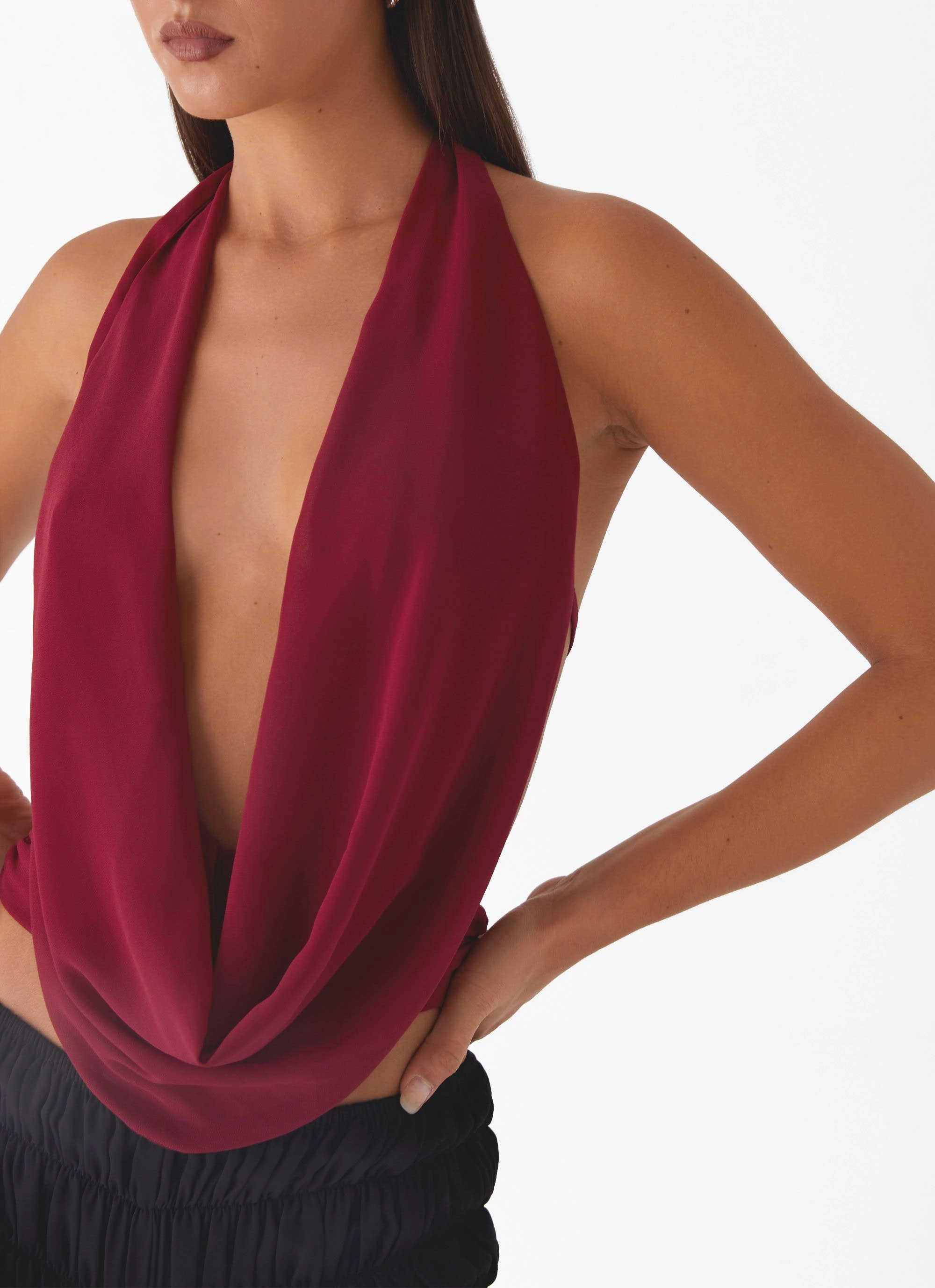 Modular Pocket Layout Sawyer Mesh Top - Maroon