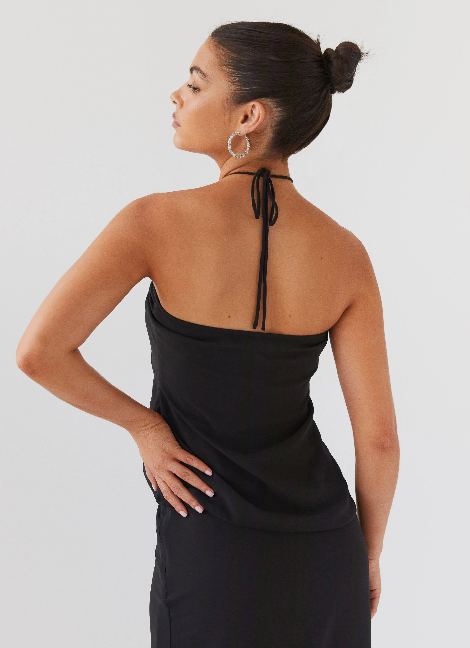 Water Repellent Coating Nightfall Rose Tie Top - Midnight