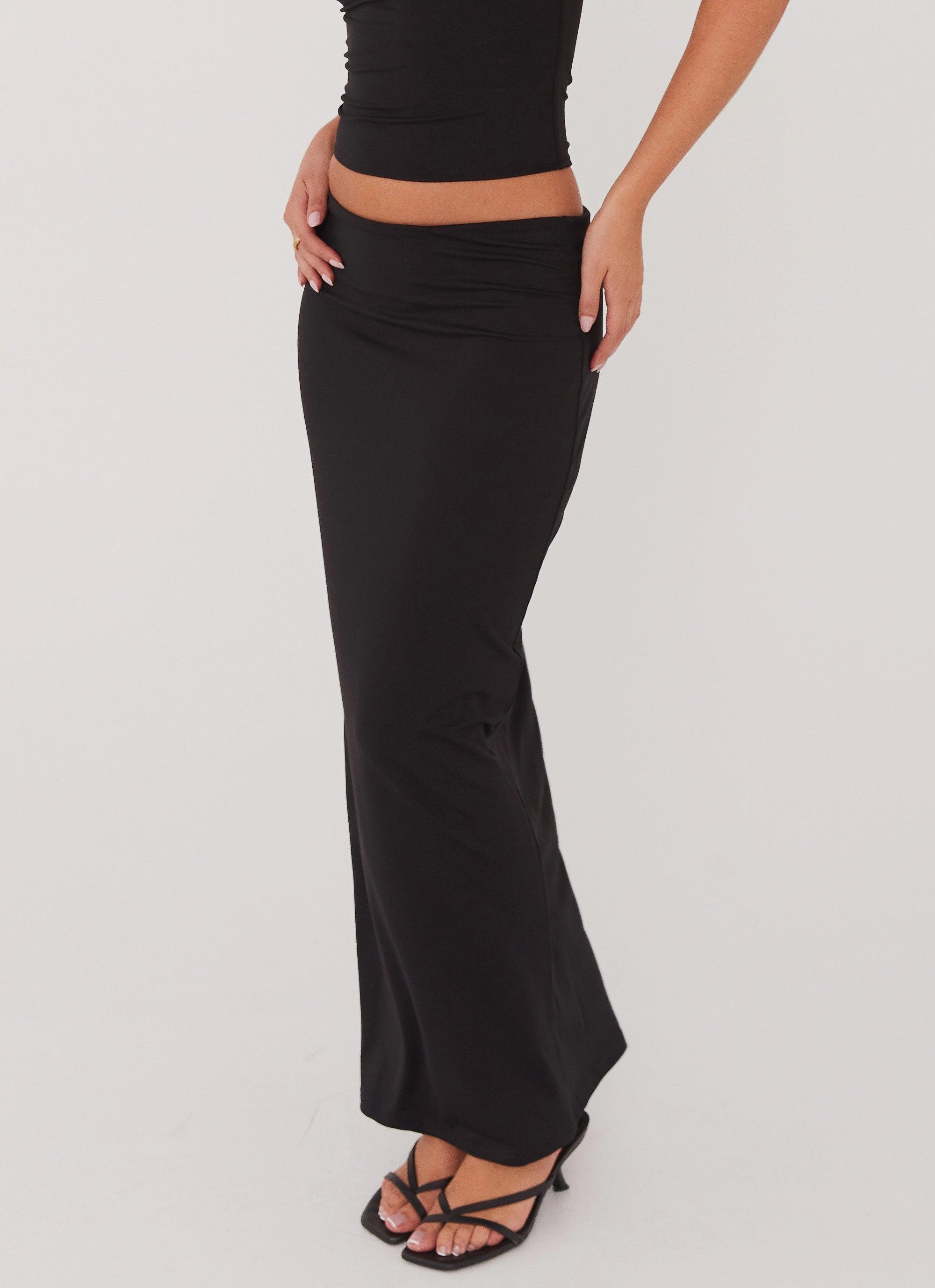 Outfit Combo Solace Soul Maxi Skirt - Black