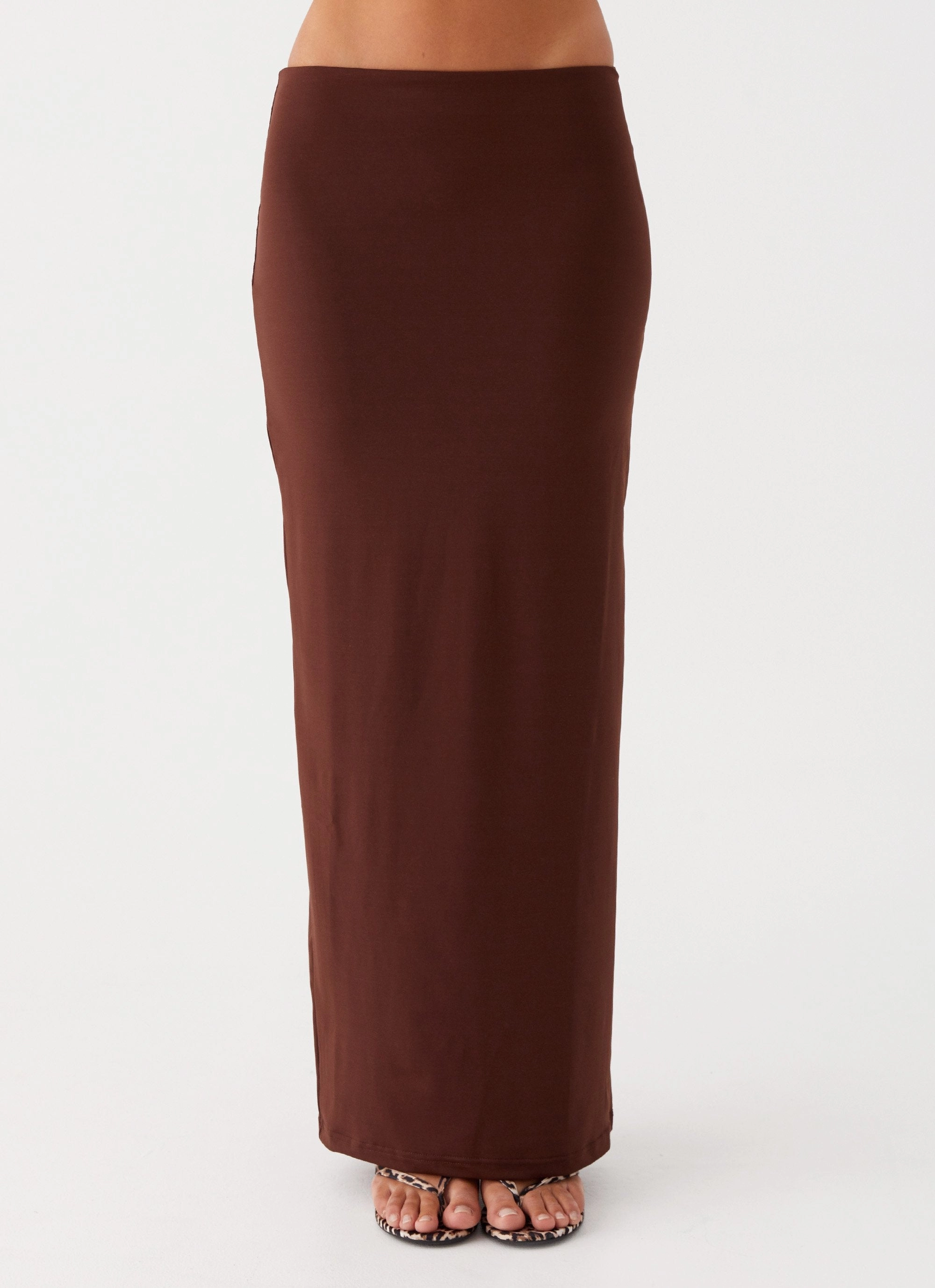 Solace Soul Maxi Skirt - Chocolate Simple Layer Crossback Strap