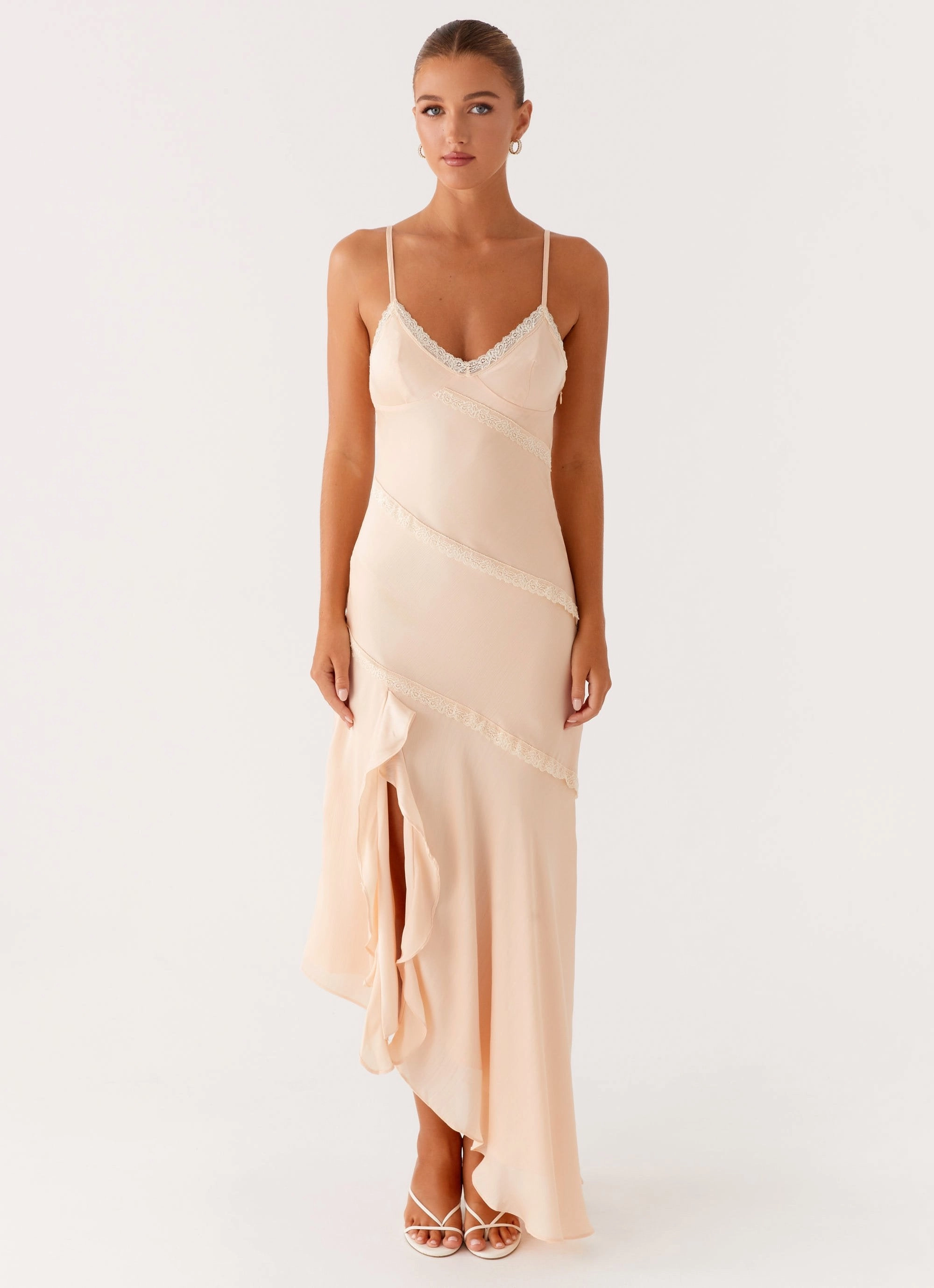 Solana Maxi Dress - Peach Elegant Silhouette Flattering Silhouette Wear