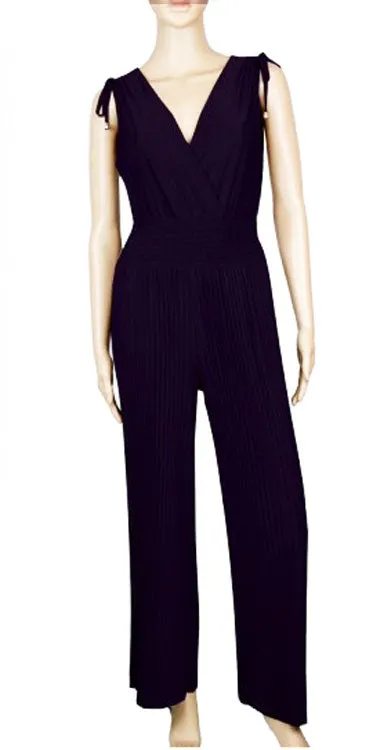 Solid Color Pleated Jumpsuits Wholesale
