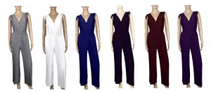 Solid Color Pleated Jumpsuits Wholesale