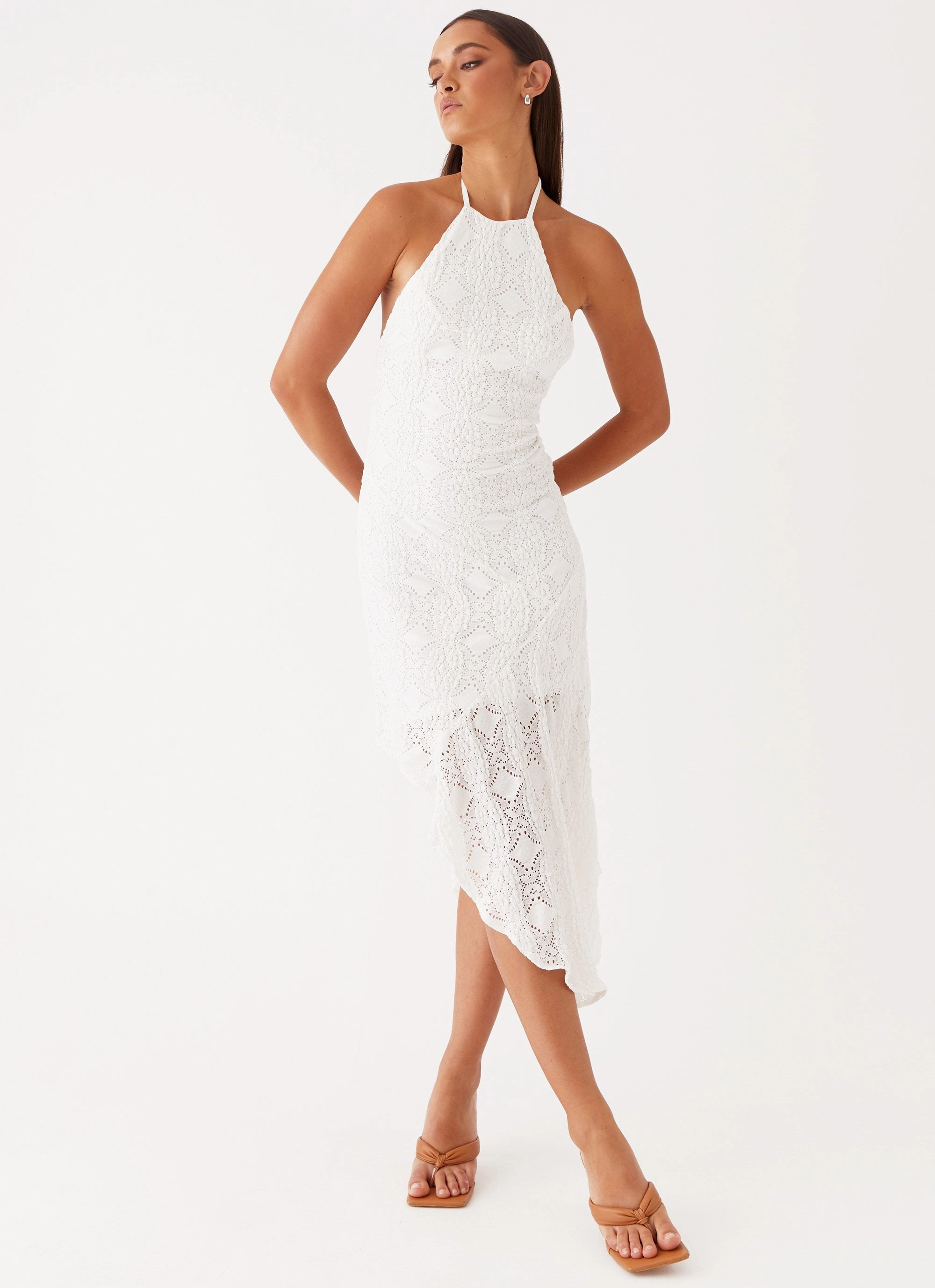 Sondela Maxi Dress - White Form Focus Lightweight Fabric