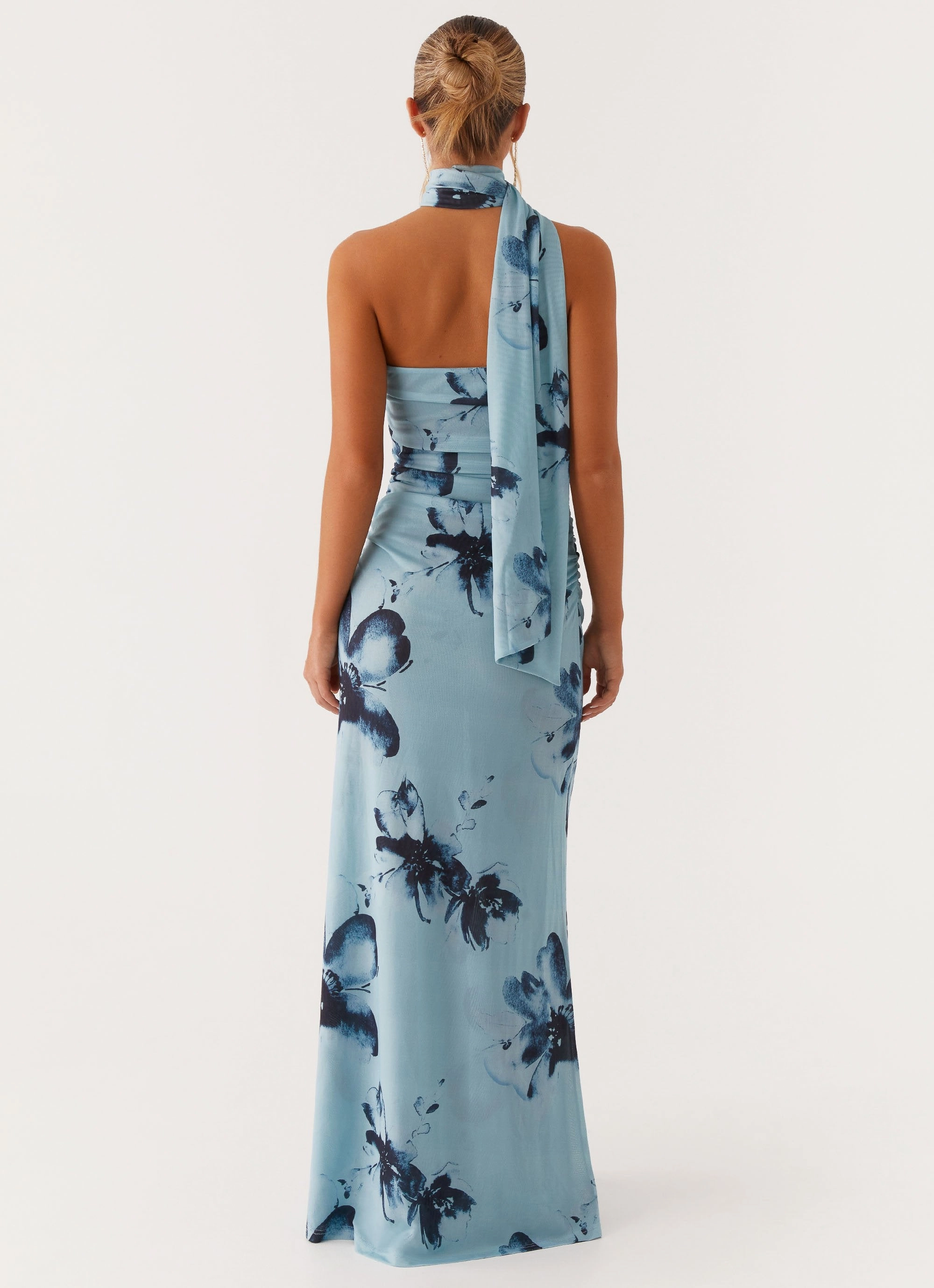Artistic Vibe Basic Warm Songbird Maxi Dress - Blue Black Floral