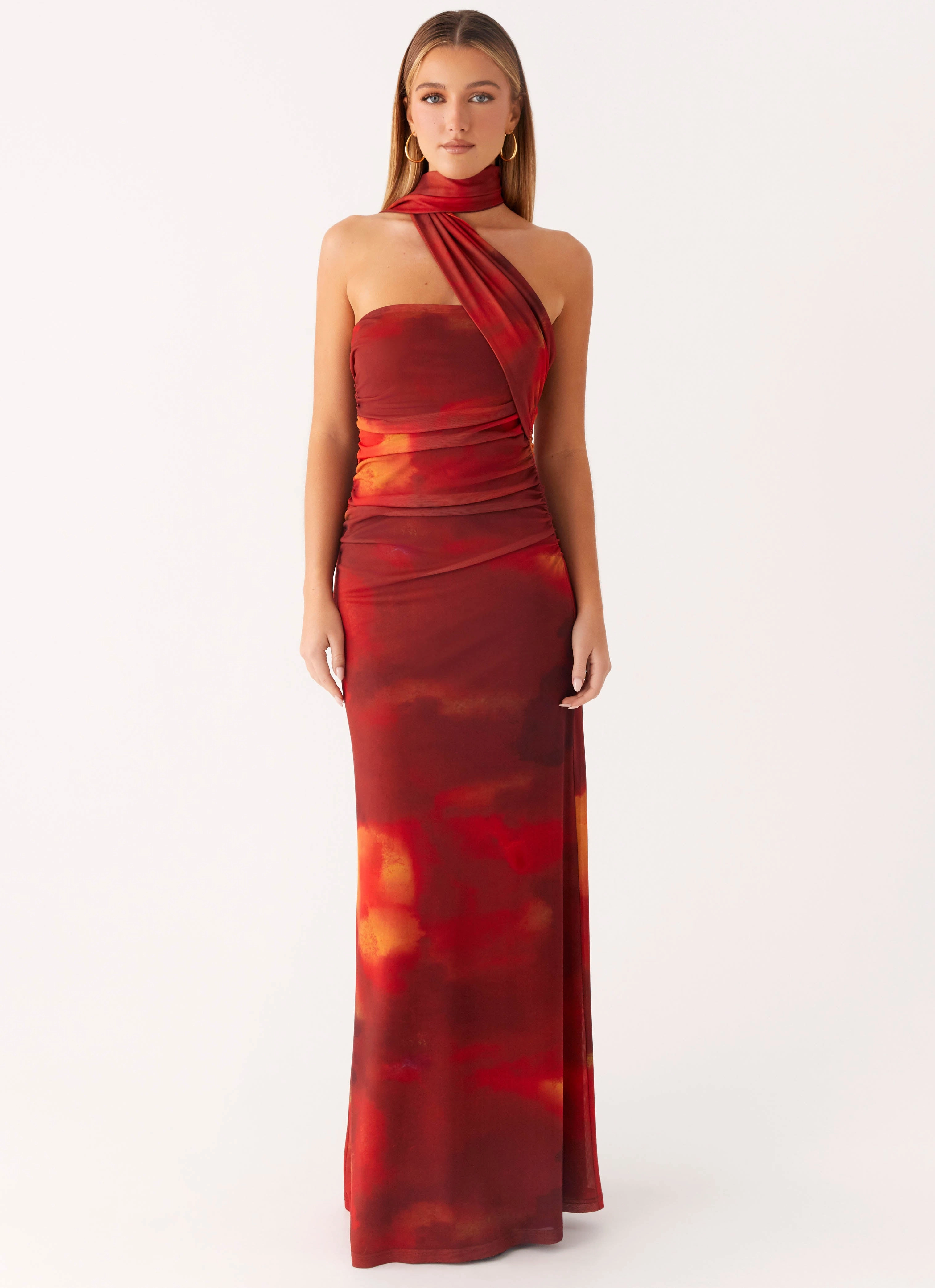 Soft touch evening dress single wear Songbird Maxi Dress - Scarlet Blur