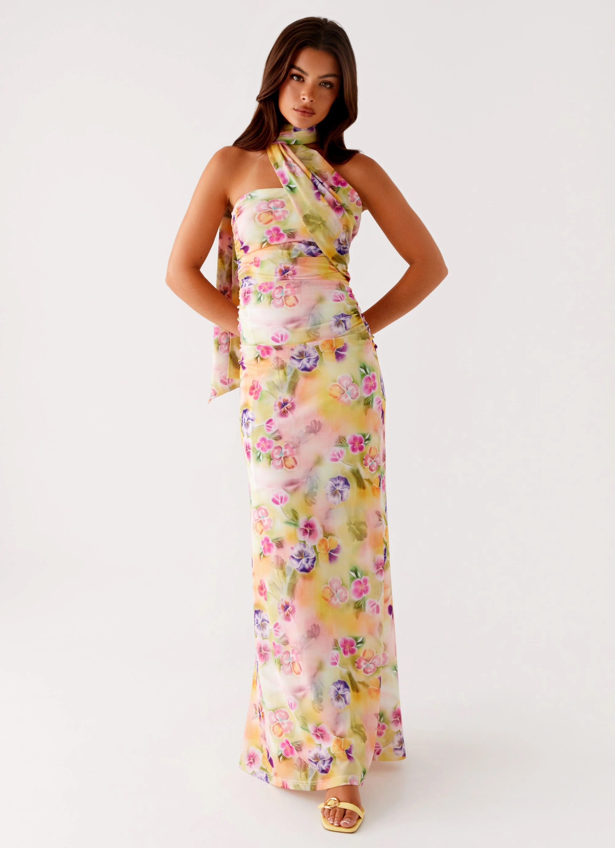 Songbird Maxi Dress - Sunburst Floral Cozy Layers