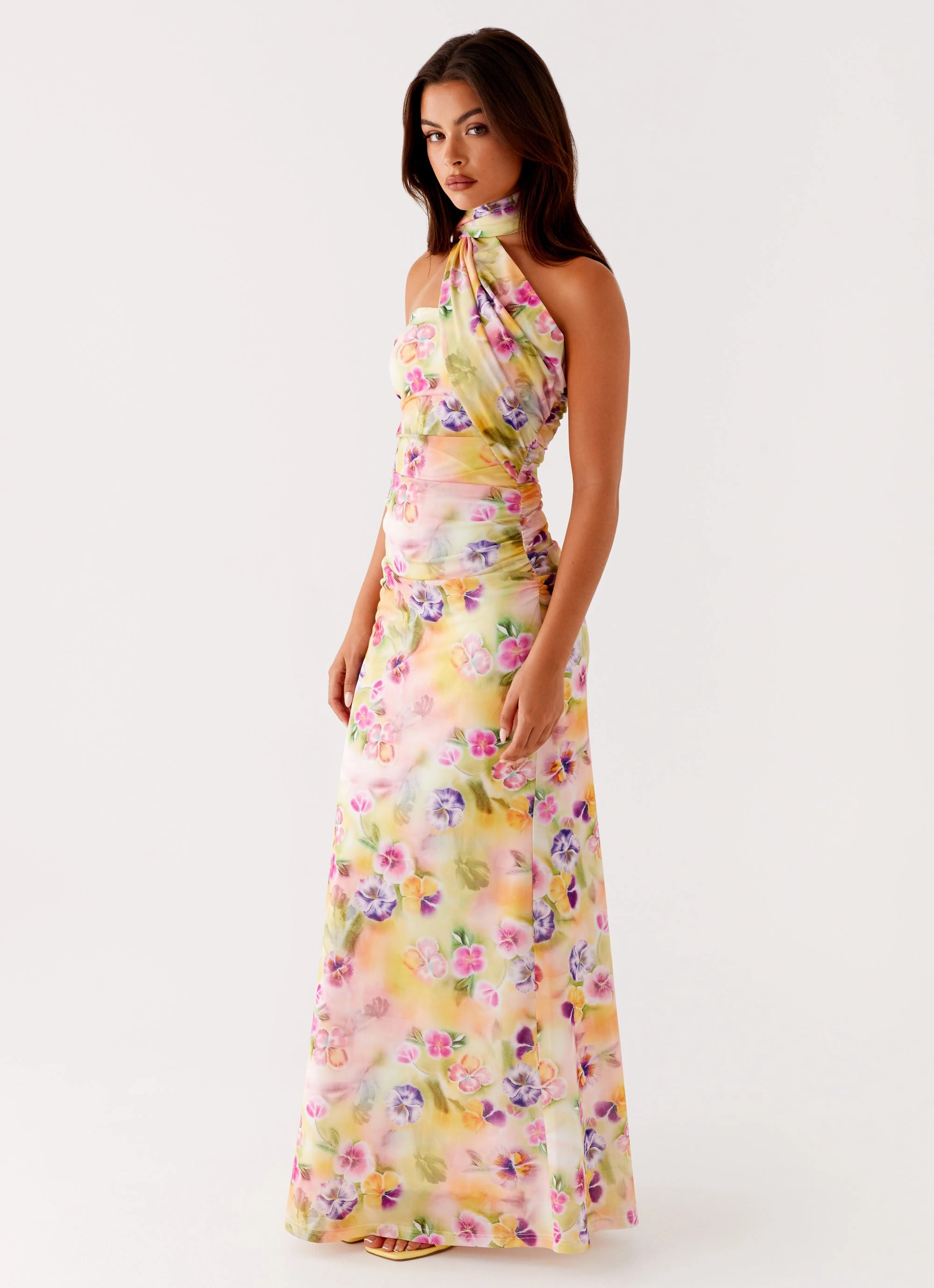 Petite Chic Songbird Maxi Dress - Sunburst Floral