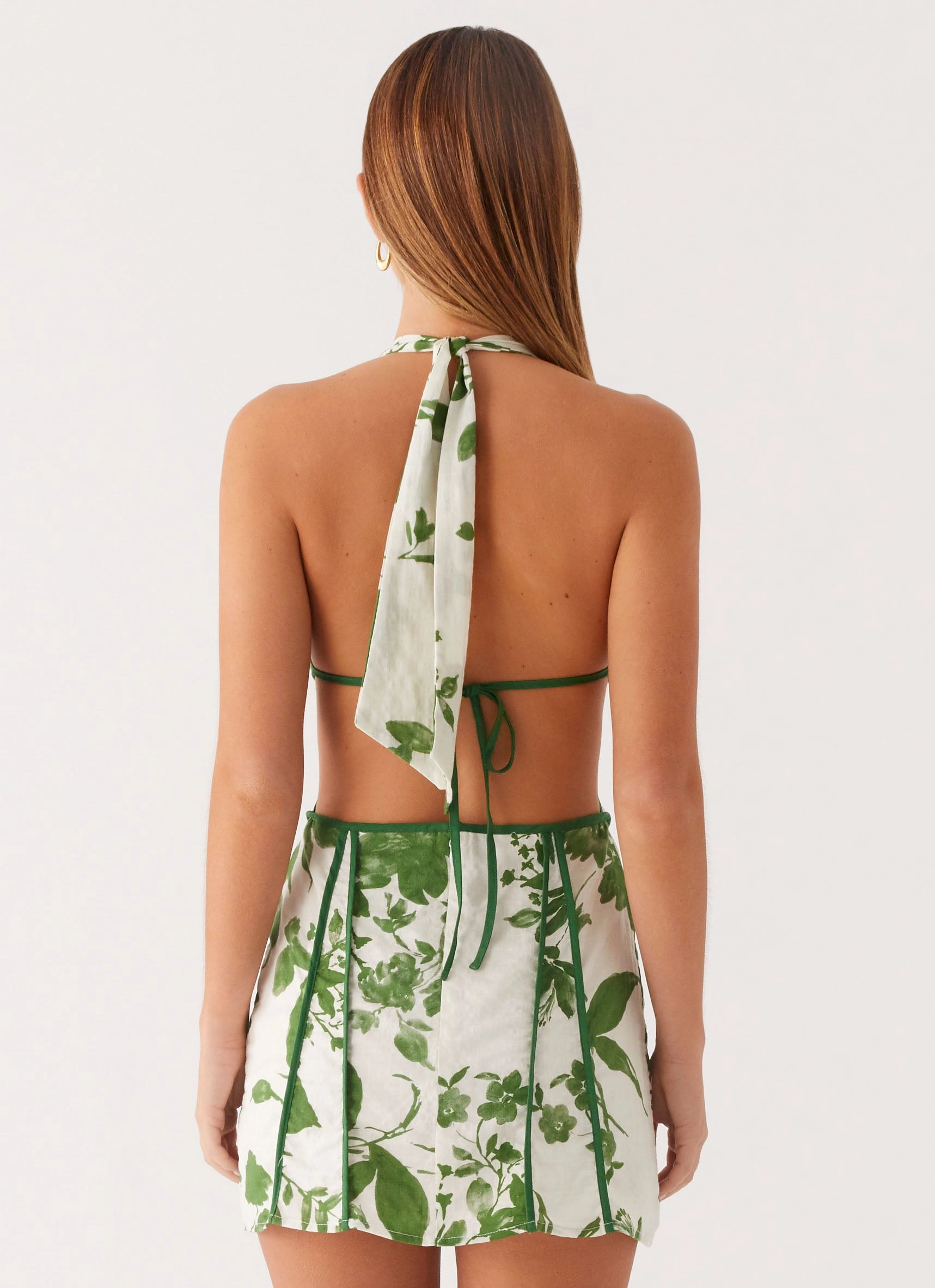 Flare Swing Bloom Soft Sonnet Mini Dress - Verdant Bloom
