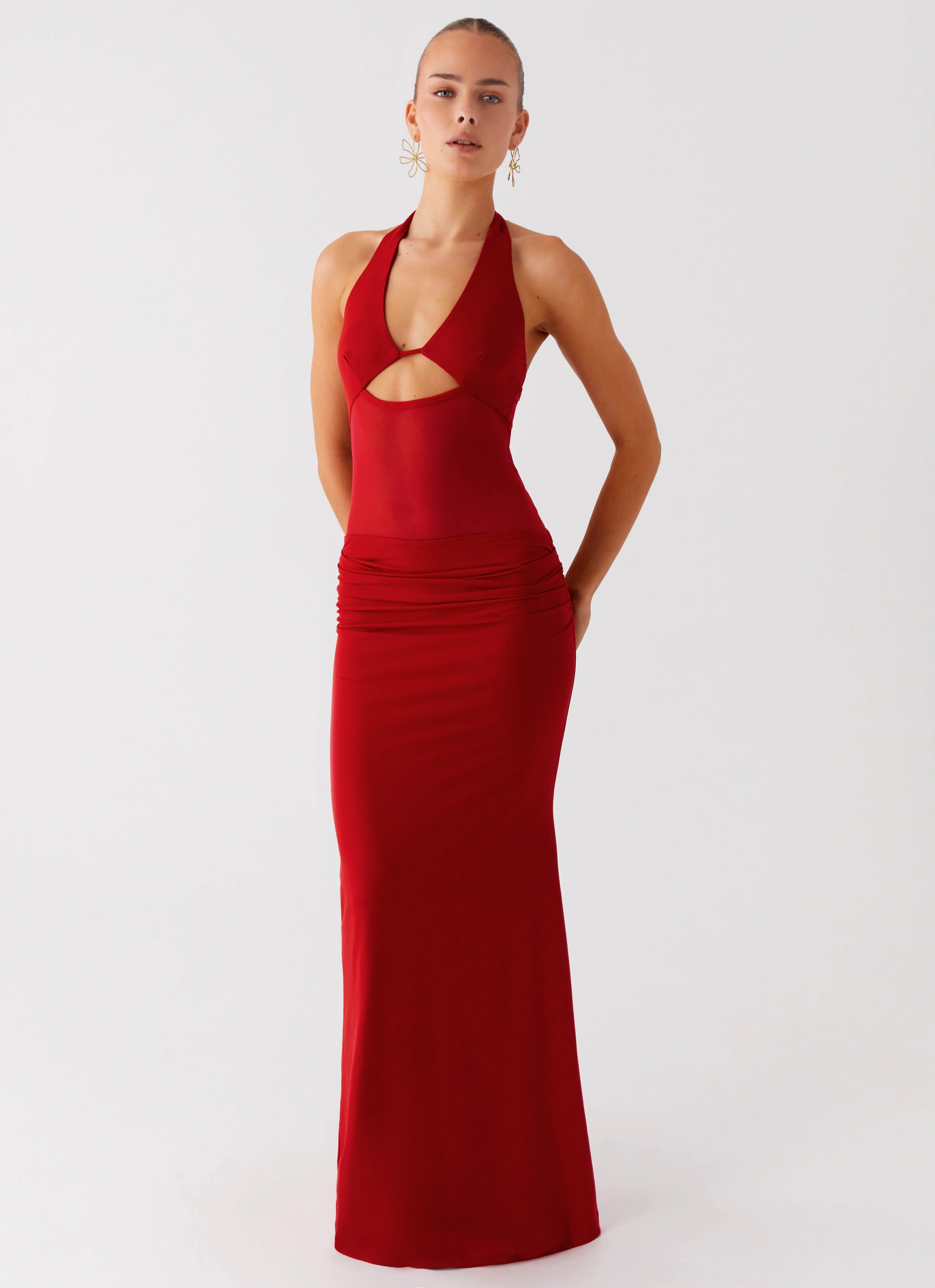 Billen Halter Maxi Dress - Red Red Carpet