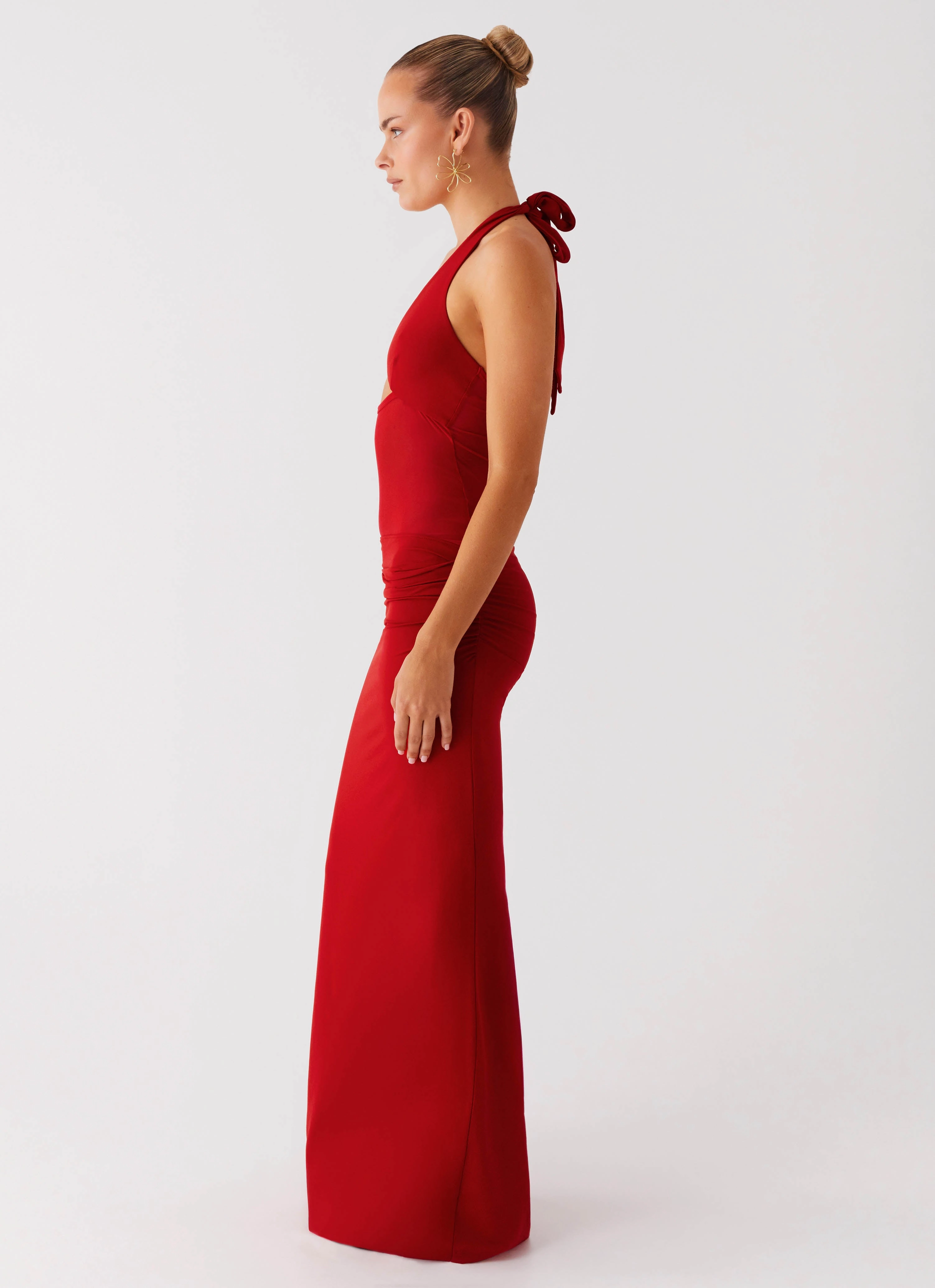 Style Blend Inner Glow Billen Halter Maxi Dress - Red