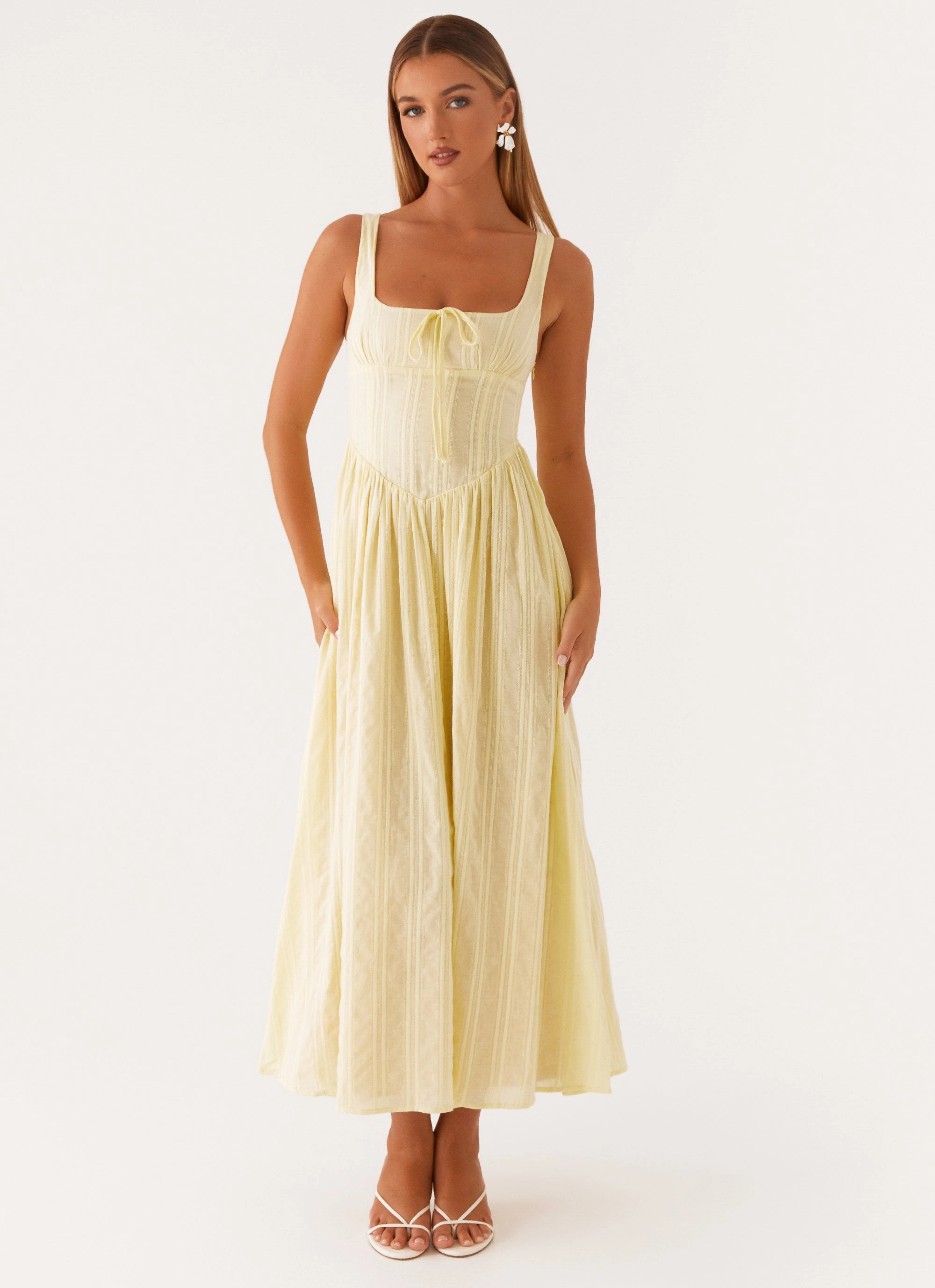 Pascuelle Midi Dress - Yellow Everyday Comfort Luxurious Feel