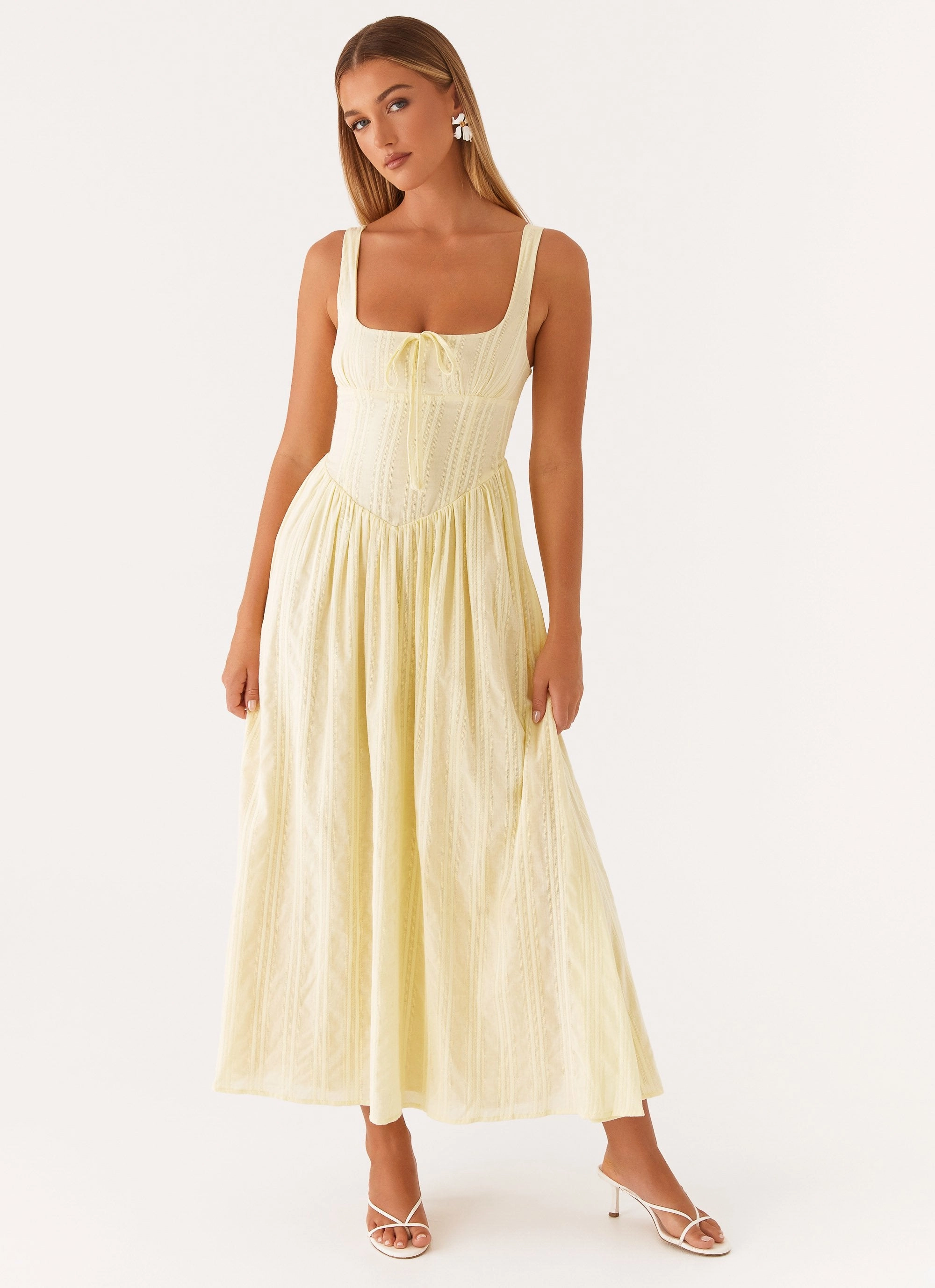 Pascuelle Midi Dress - Yellow Shade Glow Work Fit