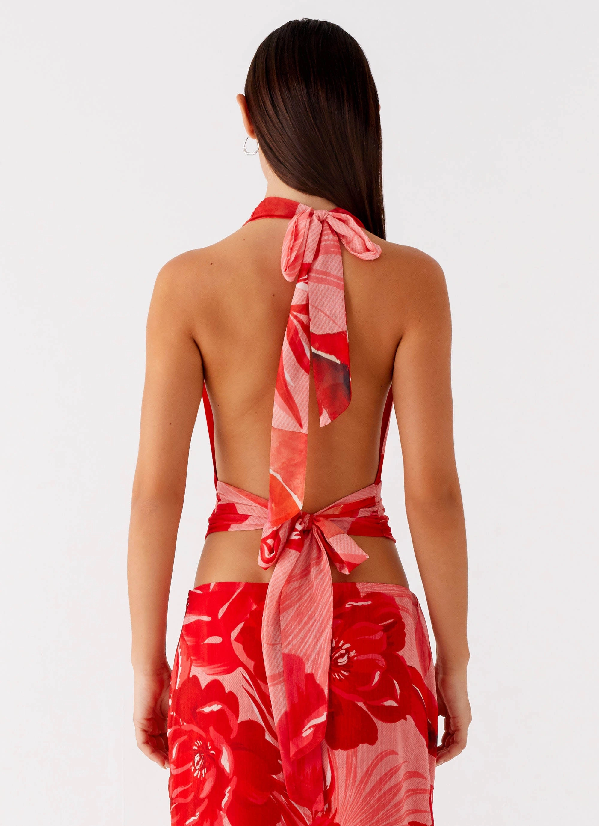 Crisp Clean Fit Soren Halter Top - Sicily Sunsets Print