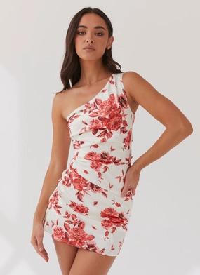 Sovere Satin Mini Dress - Rosa Floria Fresh Motion Clean Mood