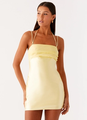 Mix-And-Match Natural Layers Belize Mini Dress - Lemon
