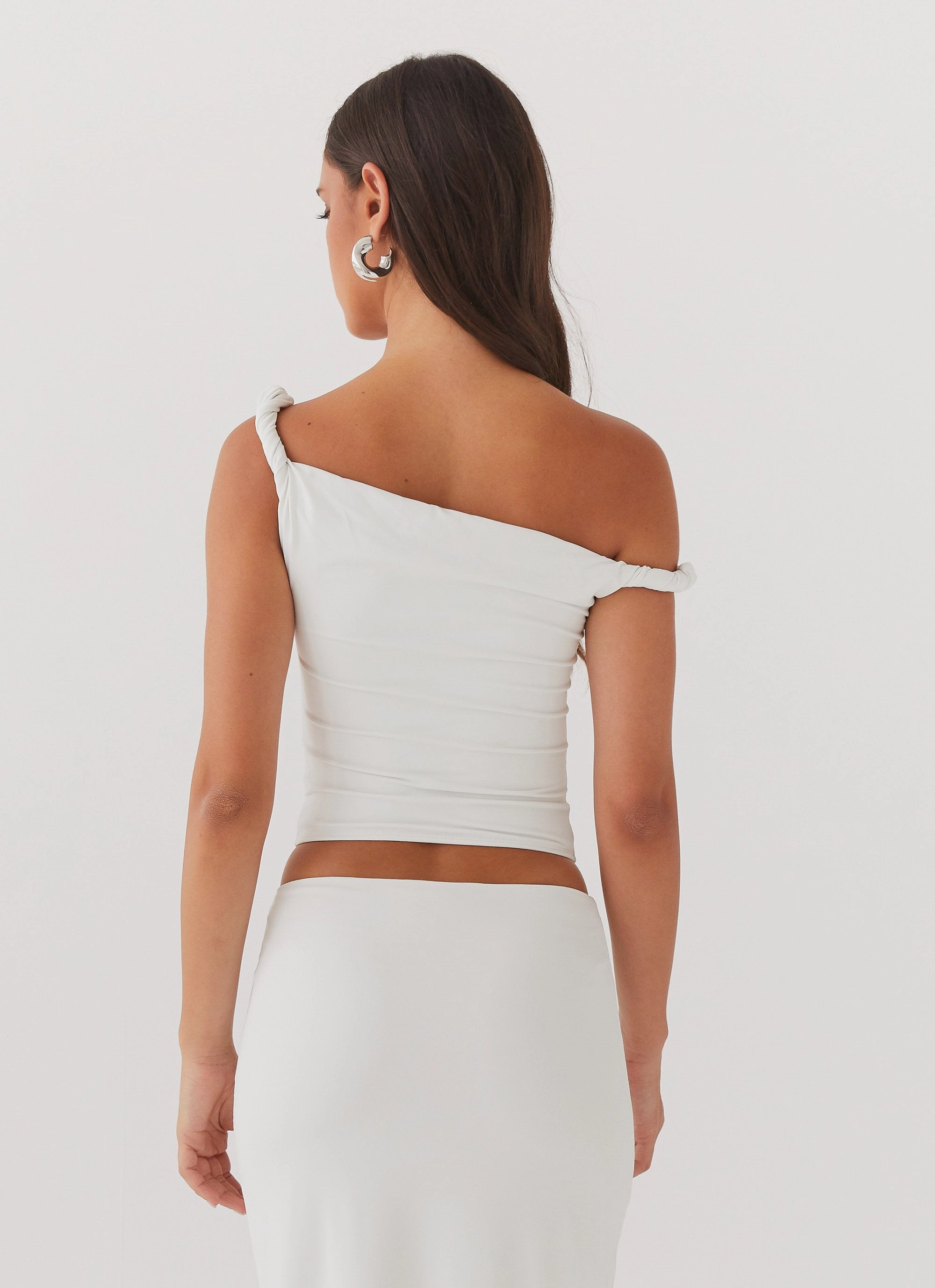 Solace Soul Twist Shoulder Top - Ivory Puff-Sleeve