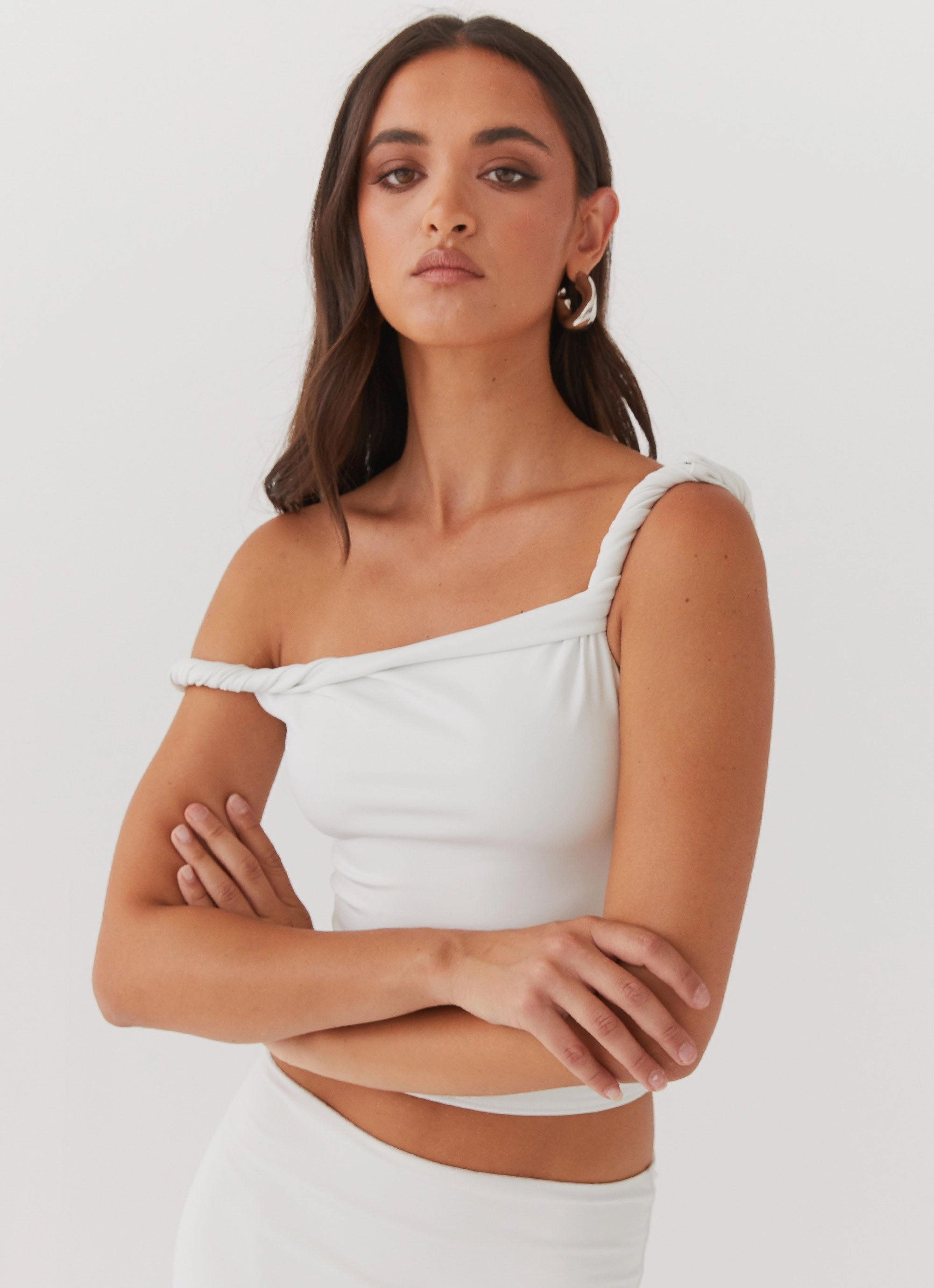 All Day Look Family Glow Solace Soul Twist Shoulder Top - Ivory