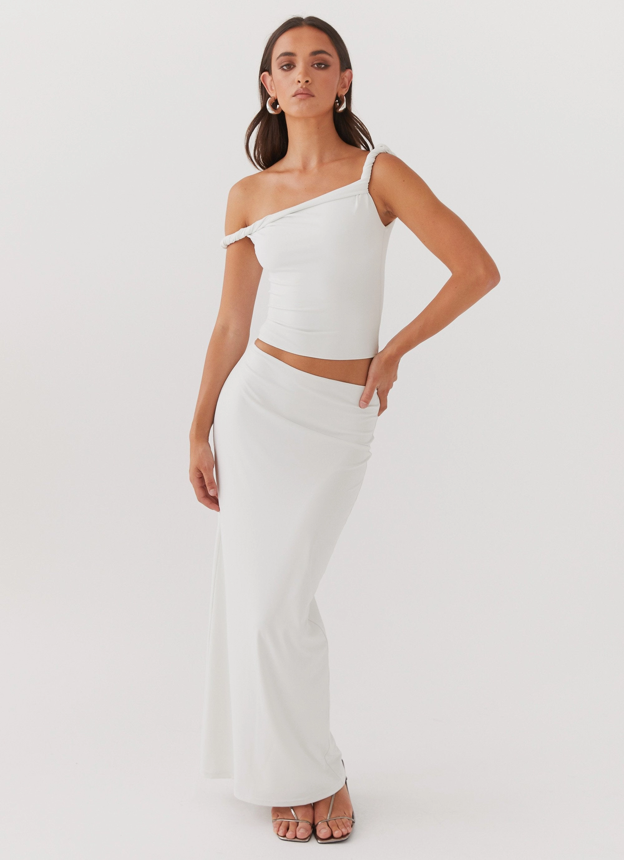 Calm Style Solace Soul Twist Shoulder Top - Ivory