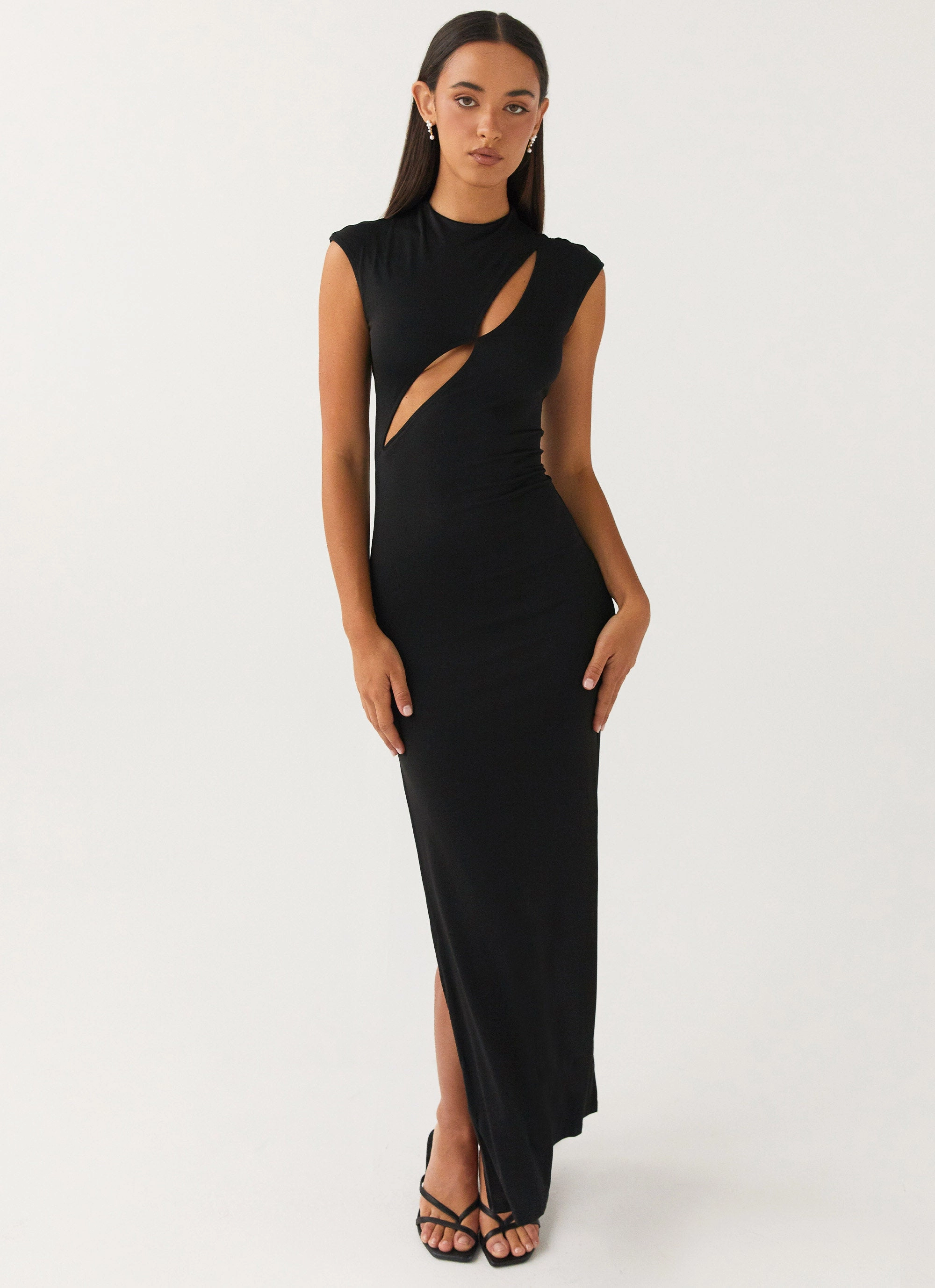 Special Affair Maxi Dress - Black Polished Mood Silky Mood